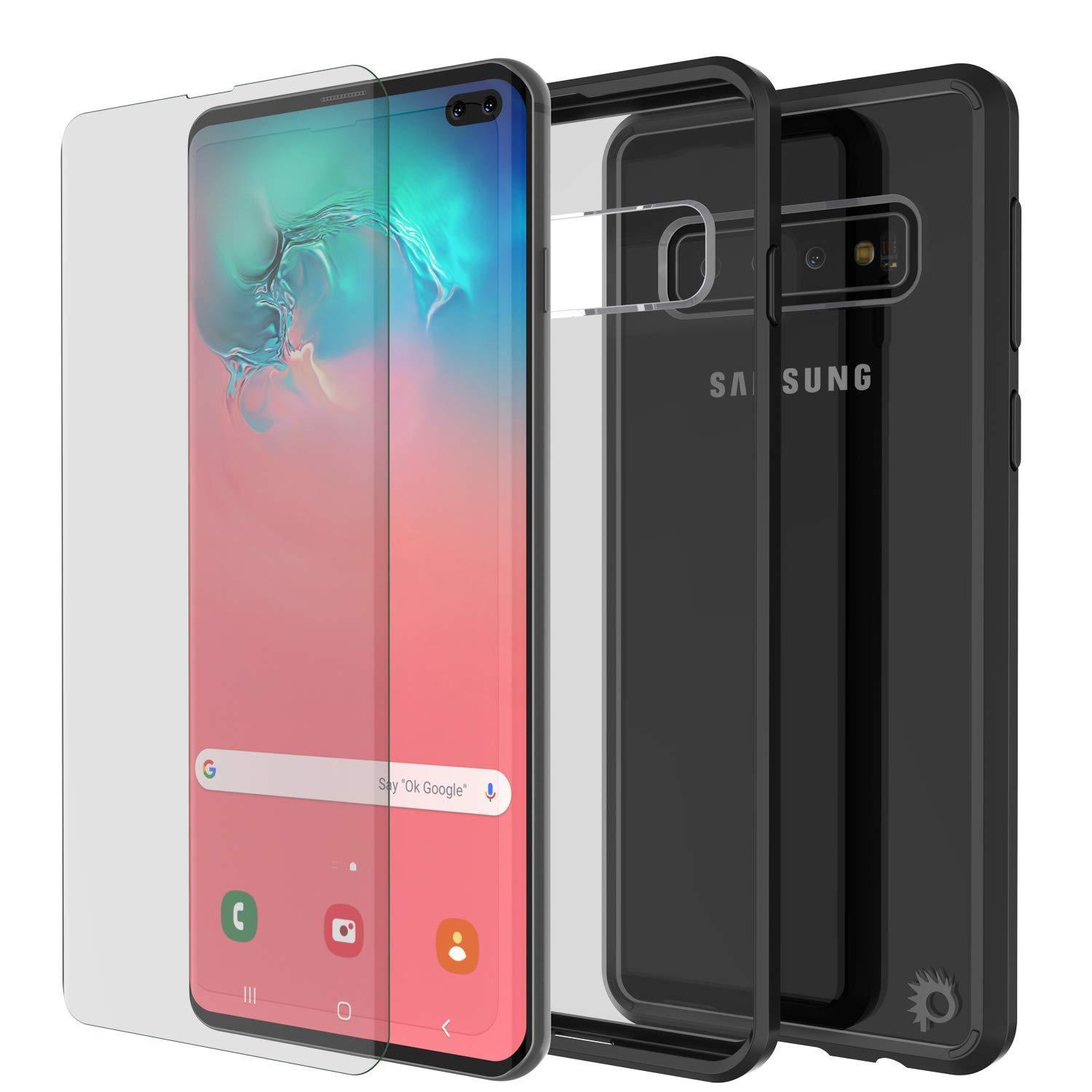 Capinha de Armadura Galaxy S10+ Plus Punkcase Série Lucid-2.0 de Encaixe Compacto [Preto]