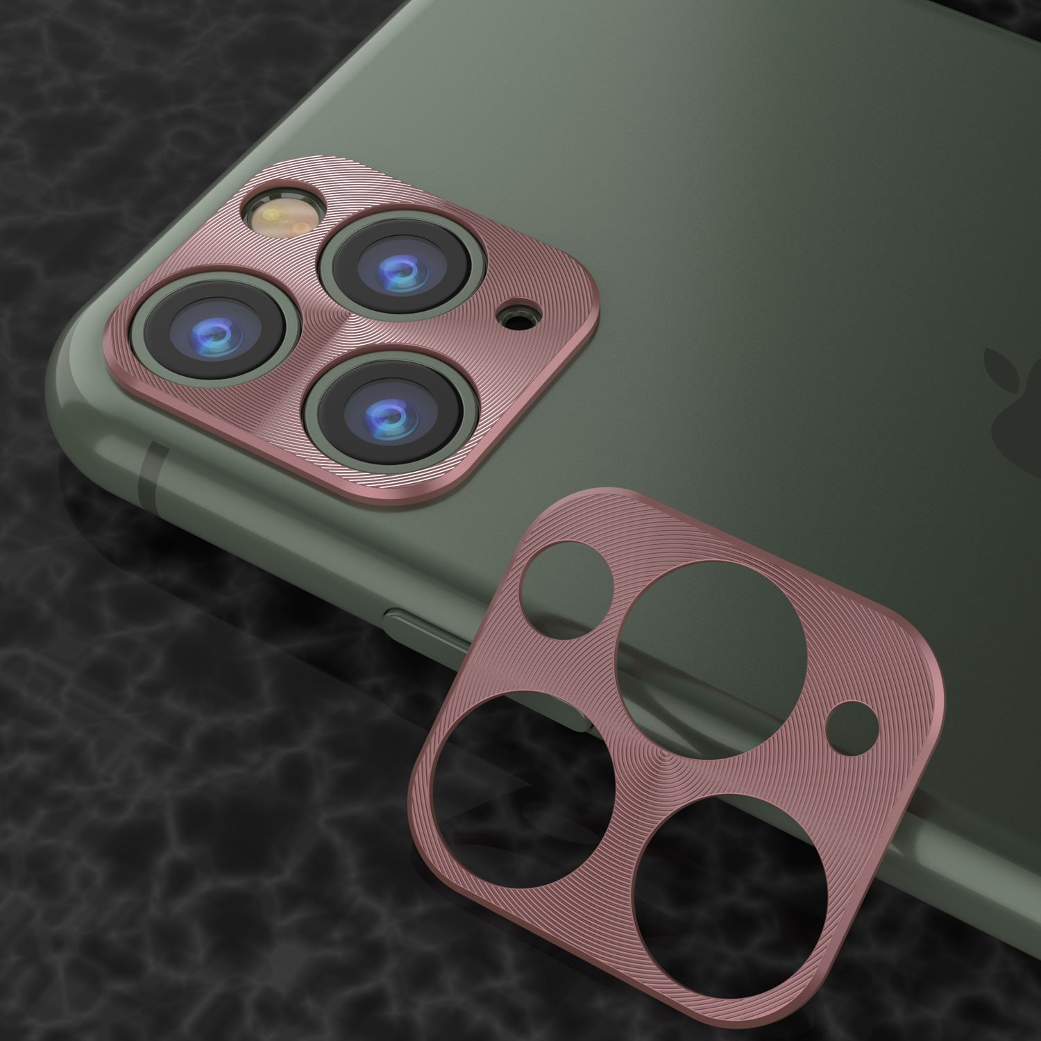 Punkcase iPhone 11 Pro Max Camera Protector Ring [Rose-Gold] (Color in image: Blue)