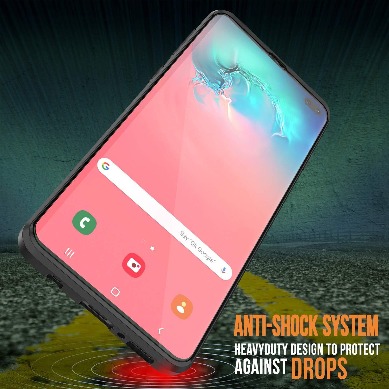 Capinha de Armadura Galaxy S10+ Plus Punkcase Série Lucid-2.0 de Encaixe Compacto [Preto]