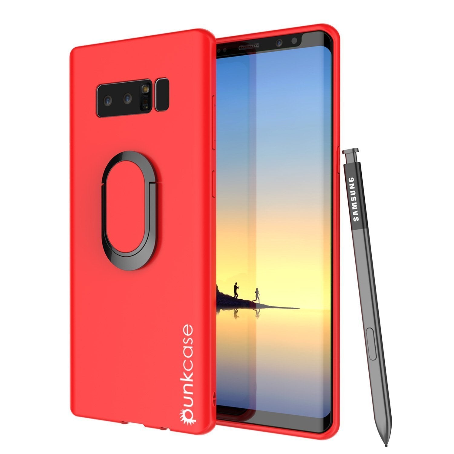 Capa Galaxy Note 8, capa protetora TPU Punkcase Magnetix com suporte, protetor de tela [vermelho]
