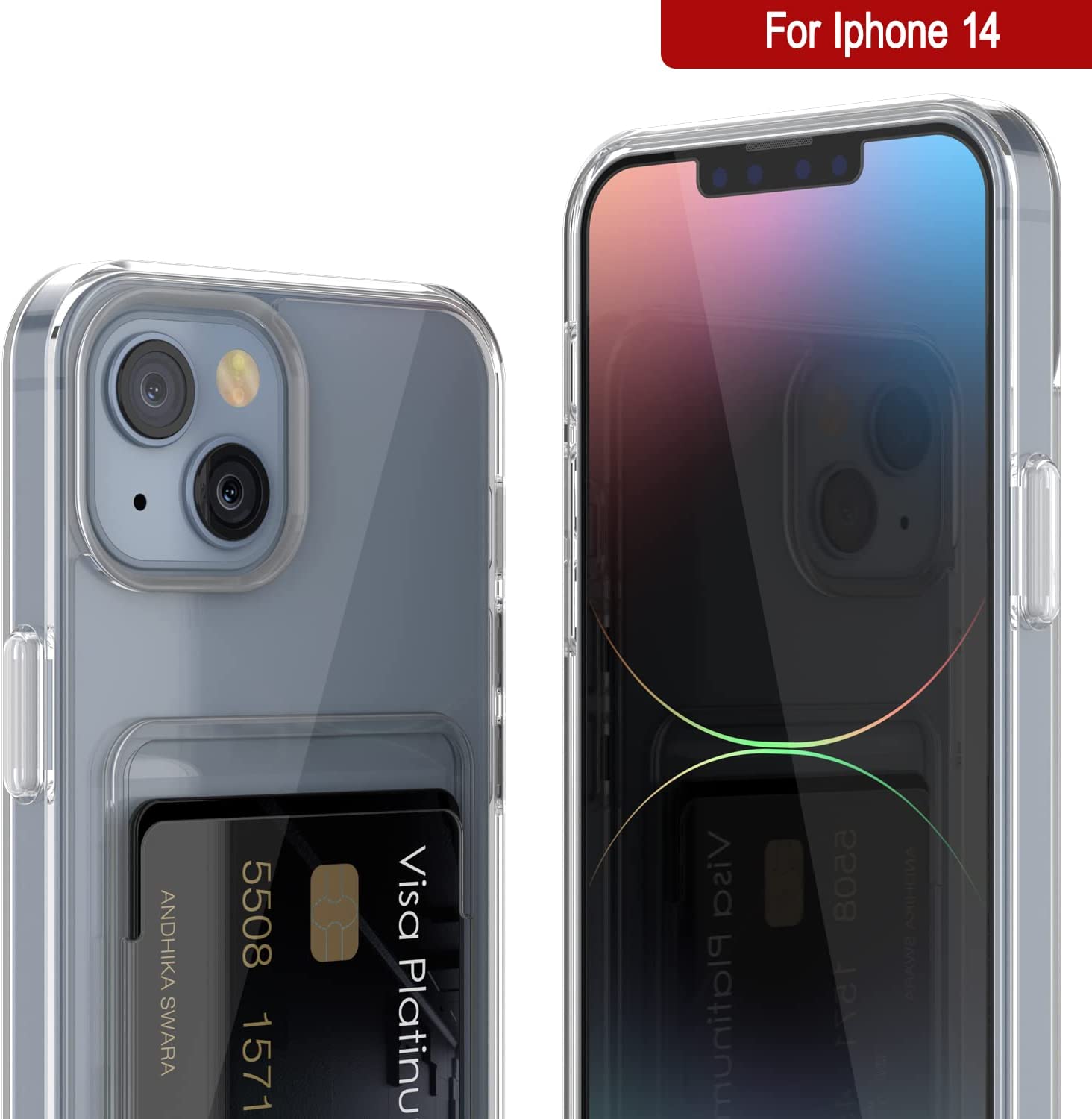 Capa com suporte para cartão iPhone 14 [Série Crystal CardSlot] [Ajuste Slim]