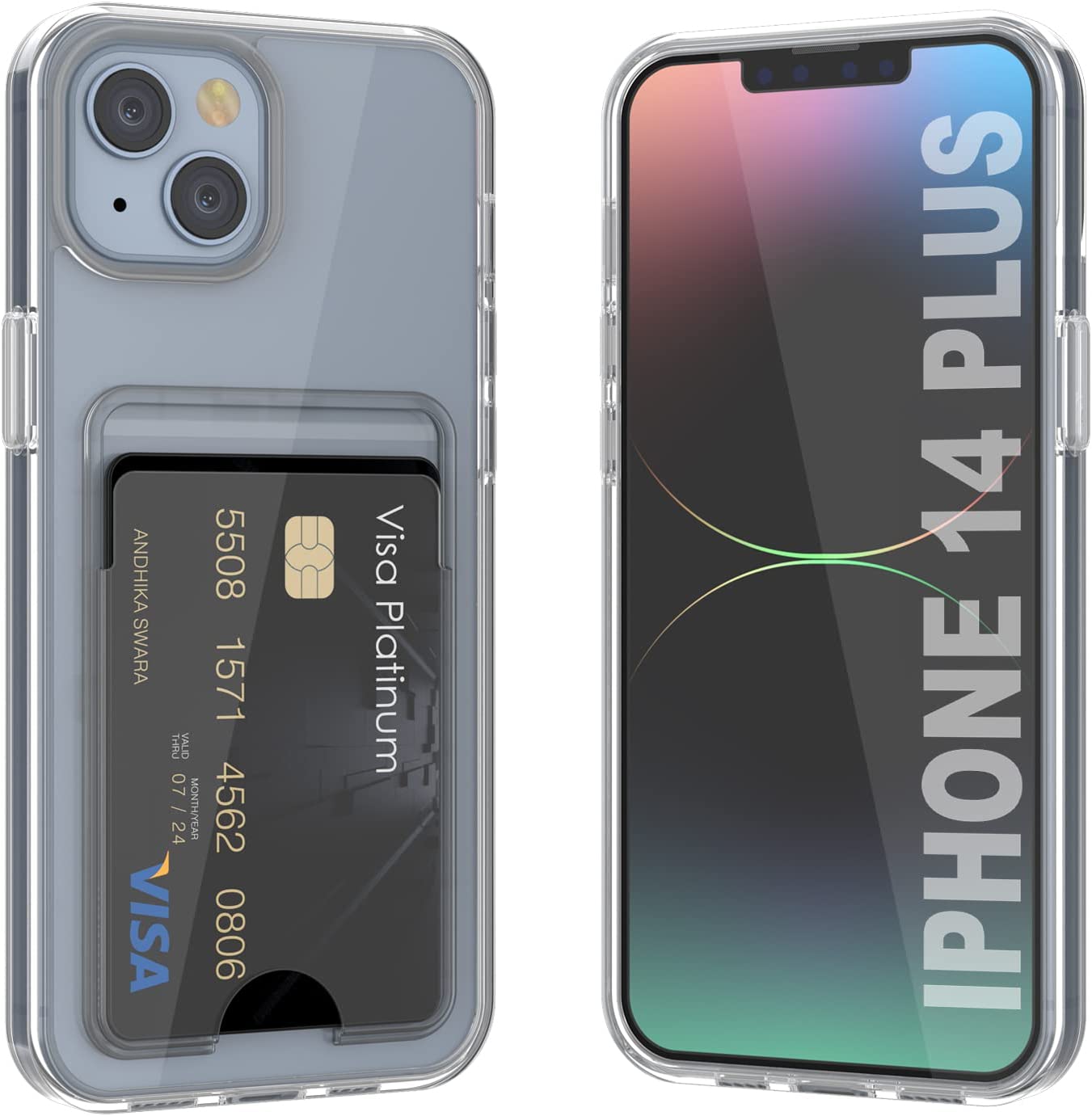 Capa de Carteira para iPhone 14 Plus [Série Crystal CardSlot] [Ajuste Slim]