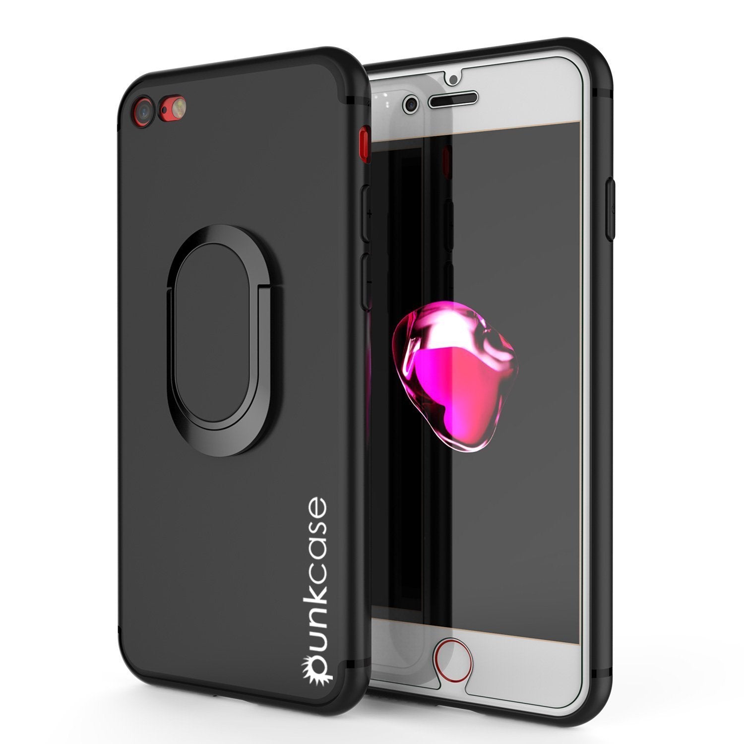Capa para iPhone SE (4.7"), Punkcase Magnetix Protetora TPU com Suporte, mais Protetor de Tela de Vidro Temperado [Preto]