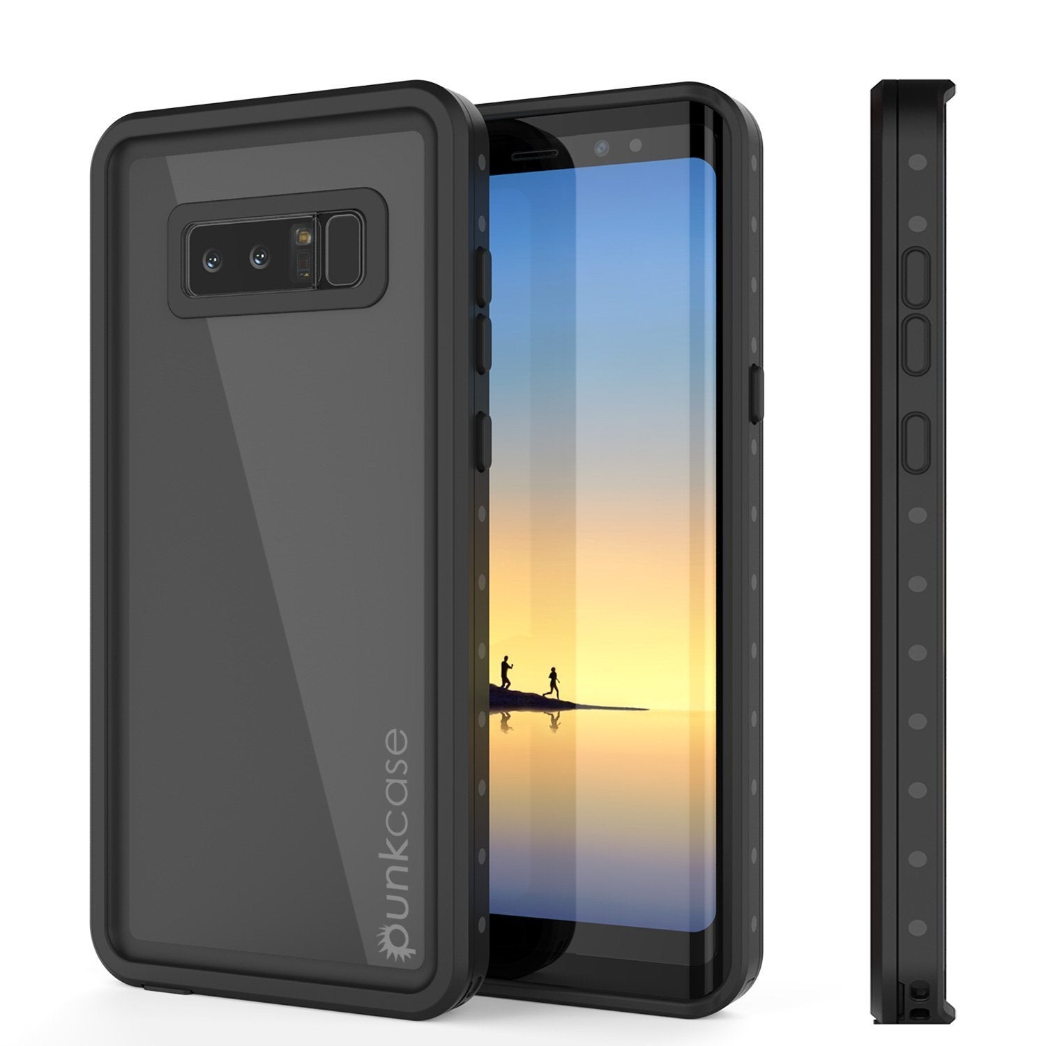 Capa à prova d'água para Note 8 PunkCase StudStar Black Thin 6.6 pés subaquáticos IP68 à prova de choque/neve