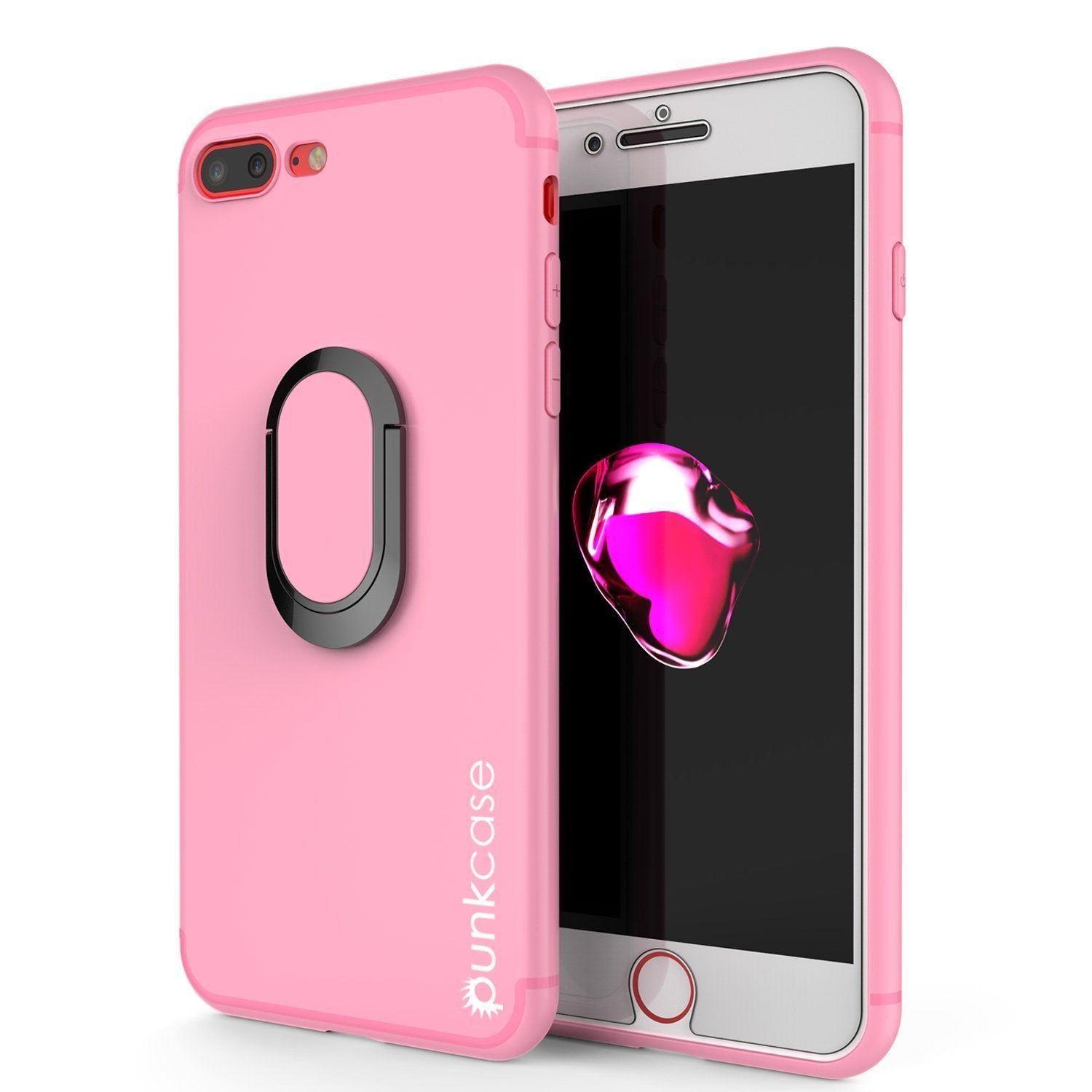 Capa iPhone 8 PLUS, Punkcase Magnetix Protetora em TPU com Suporte, Protetor de Tela em Vidro Temperado [Rosa]