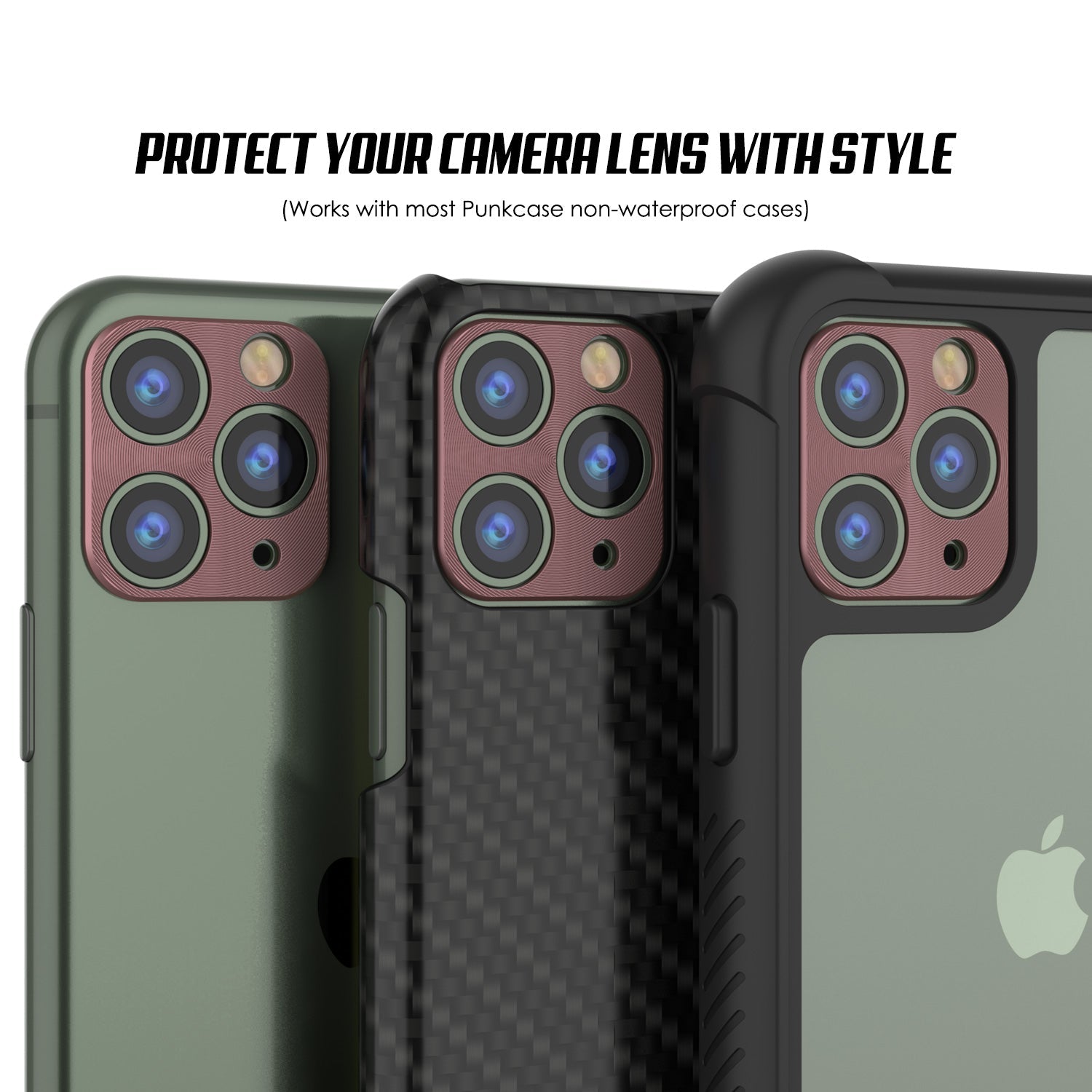 Punkcase iPhone 11 Pro Max Camera Protector Ring [Rose-Gold] (Color in image: Gold)
