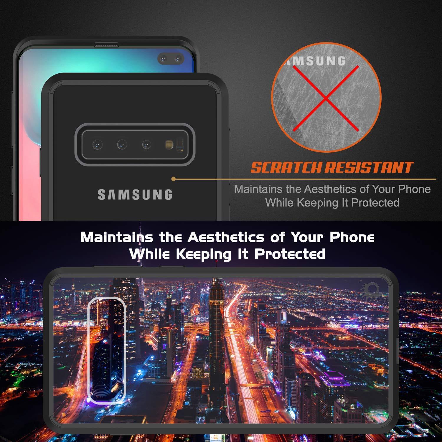 Capinha de Armadura Galaxy S10+ Plus Punkcase Série Lucid-2.0 de Encaixe Compacto [Preto]