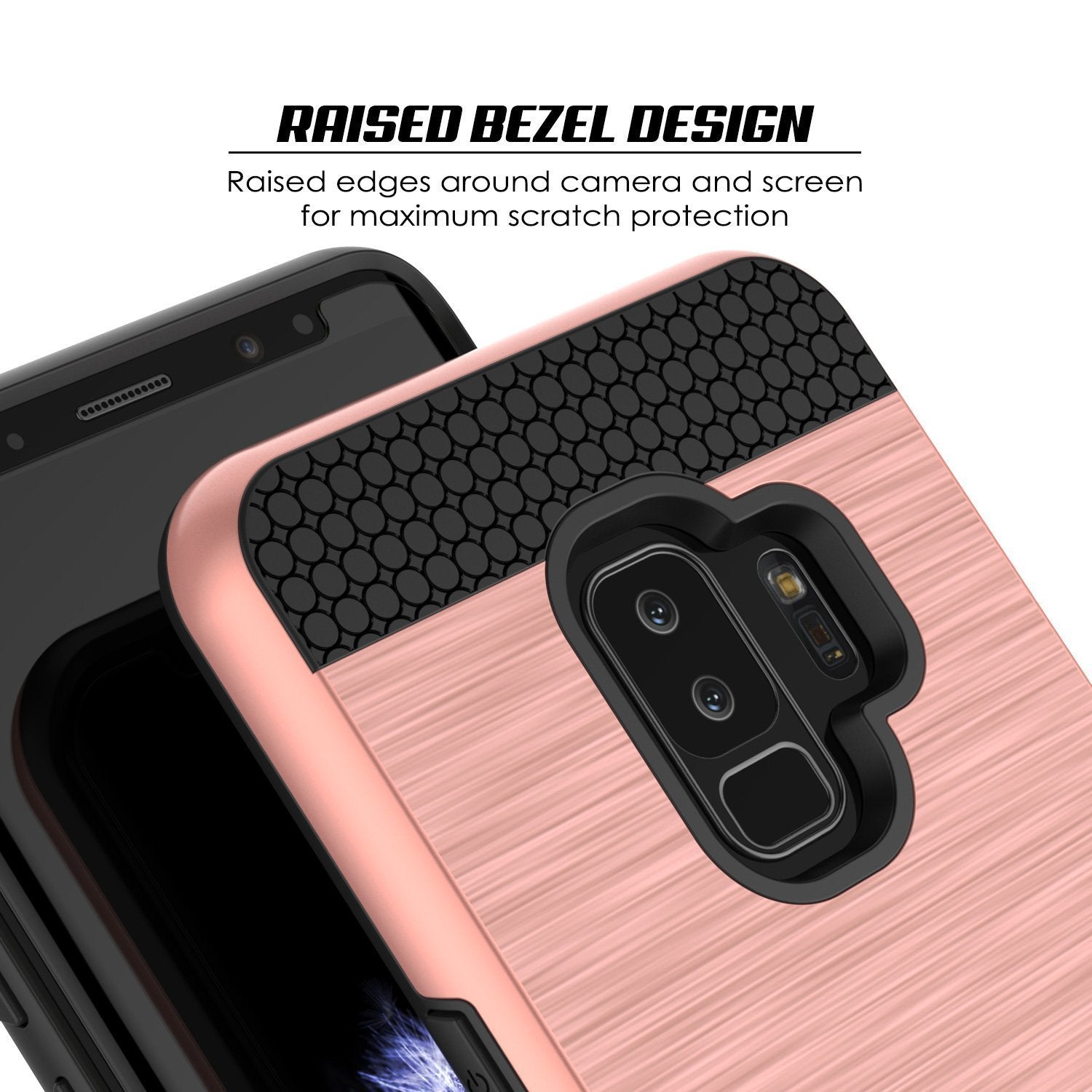 Galaxy S9 Plus Case, PUNKcase [SLOT Series] [Slim Fit] Dual-Layer Armor Cover w/Integrated Anti-Shock System, Credit Card Slot  [Rose Gold] (Color in image: Pink)