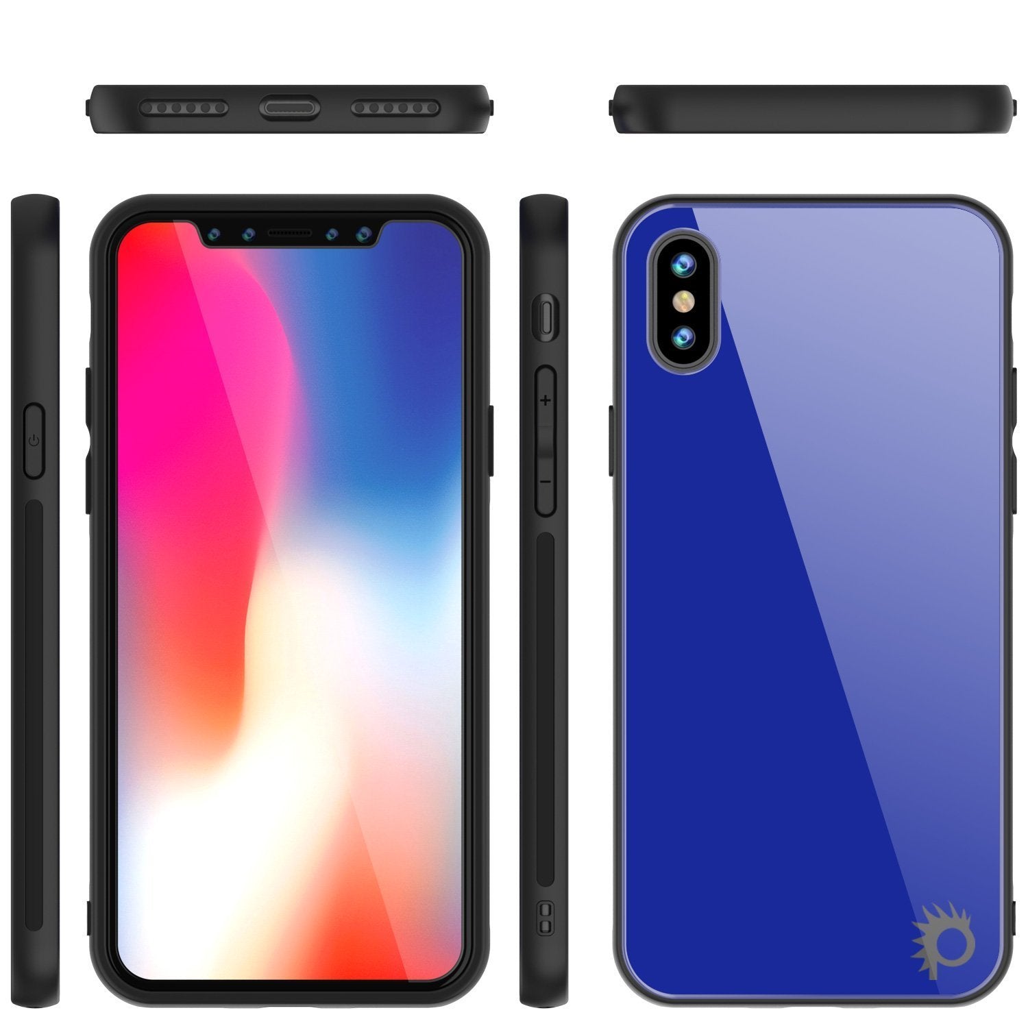 iPhone SE (4.7") Case, Punkcase GlassShield Ultra Thin Protective 9H Full Body Tempered Glass Cover W/ Drop Protection & Non Slip Grip for Apple iPhone 7 / Apple iPhone SE (4.7") (Blue) 