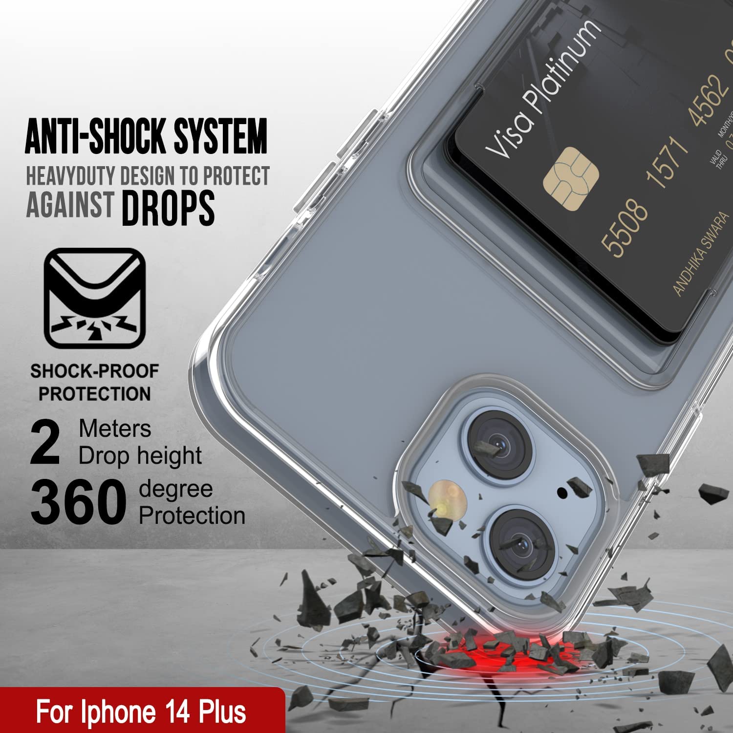 Capa de Carteira para iPhone 14 Plus [Série Crystal CardSlot] [Ajuste Slim]