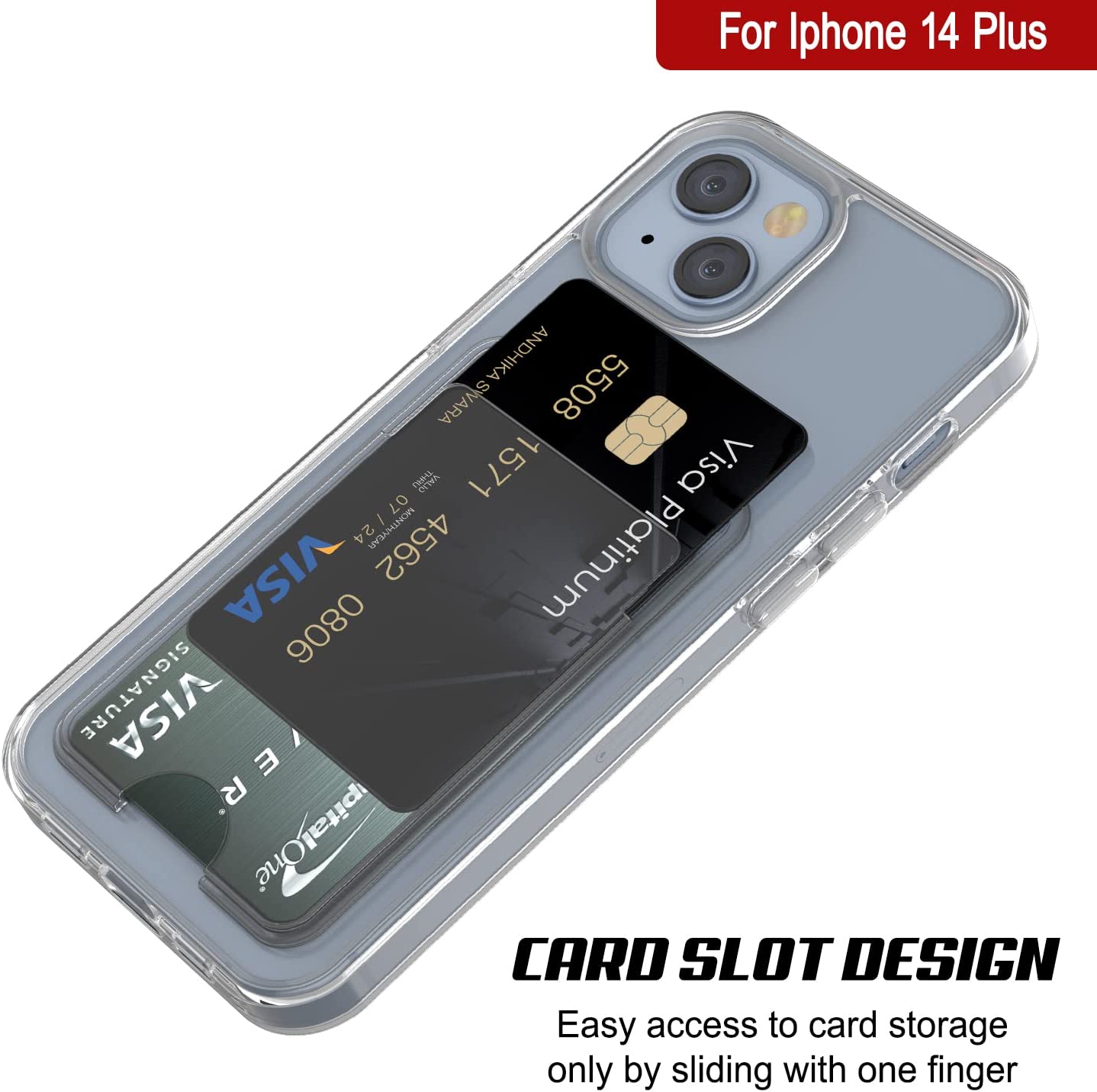Capa de Carteira para iPhone 14 Plus [Série Crystal CardSlot] [Ajuste Slim]
