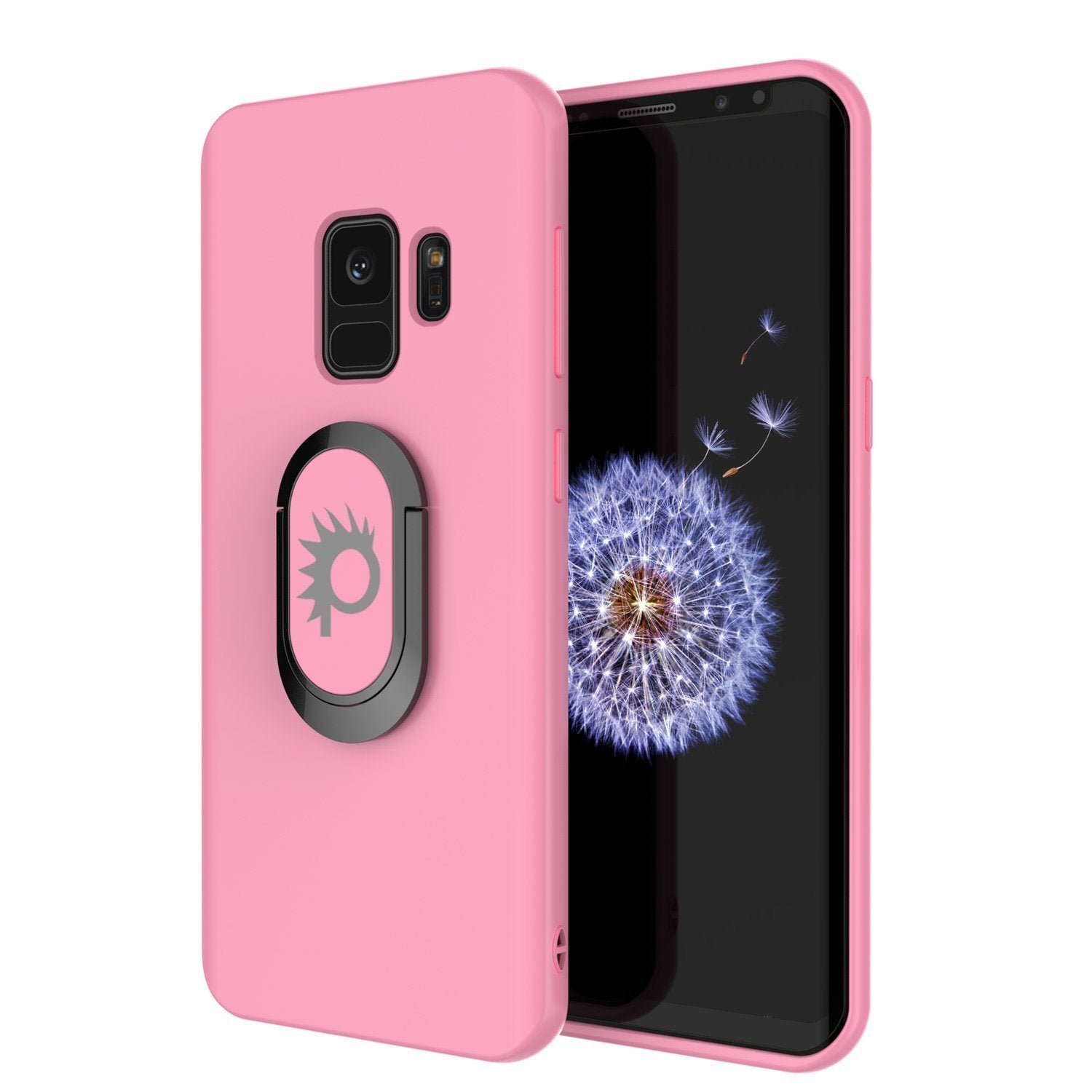 Capa Galaxy S9, Capa de TPU Punkcase Magnetix Protetora com Suporte, Anel Grip Holder e Placa Metálica para Montagem de Carro Magnética para Telefone PLUS Protetor de Tela PunkShield para Samsung S9 Edge [Rosa]