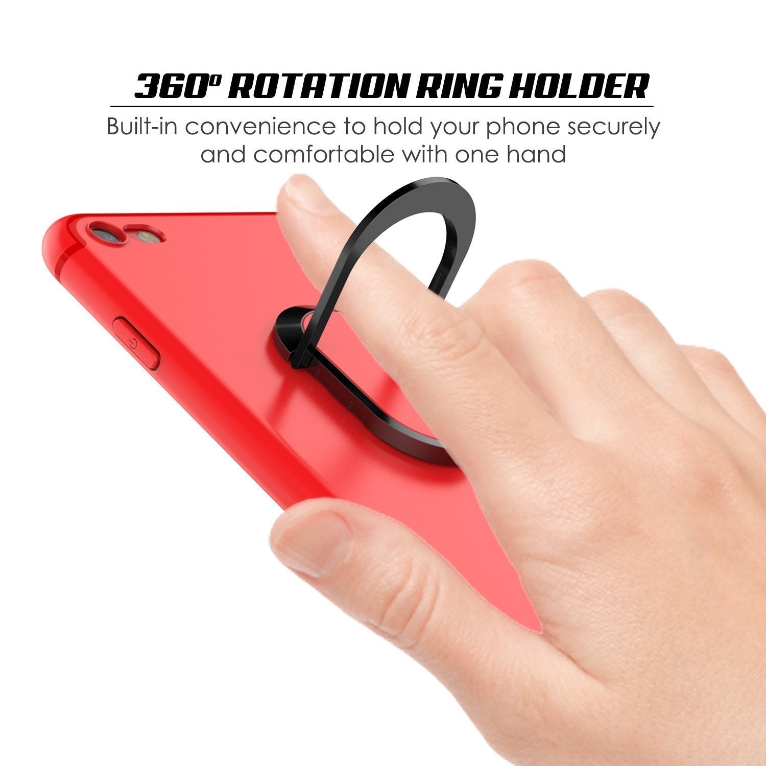 iPhone SE (4.7") Case, Punkcase Magnetix Protective TPU Cover W/ Kickstand, Tempered Glass Screen Protector [Red] (Color in image: black)