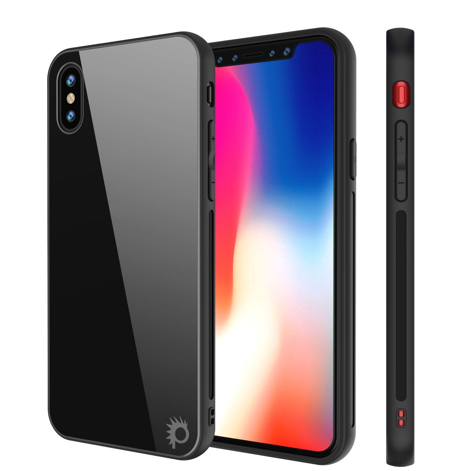 Capa de iPhone 8, Punkcase GlassShield Ultra Fina Protetora de Vidro Temperado 9H para Corpo Inteiro com Proteção contra Quedas e Aderência Antiderrapante para Apple iPhone 7 / Apple iPhone 8 (Preto)