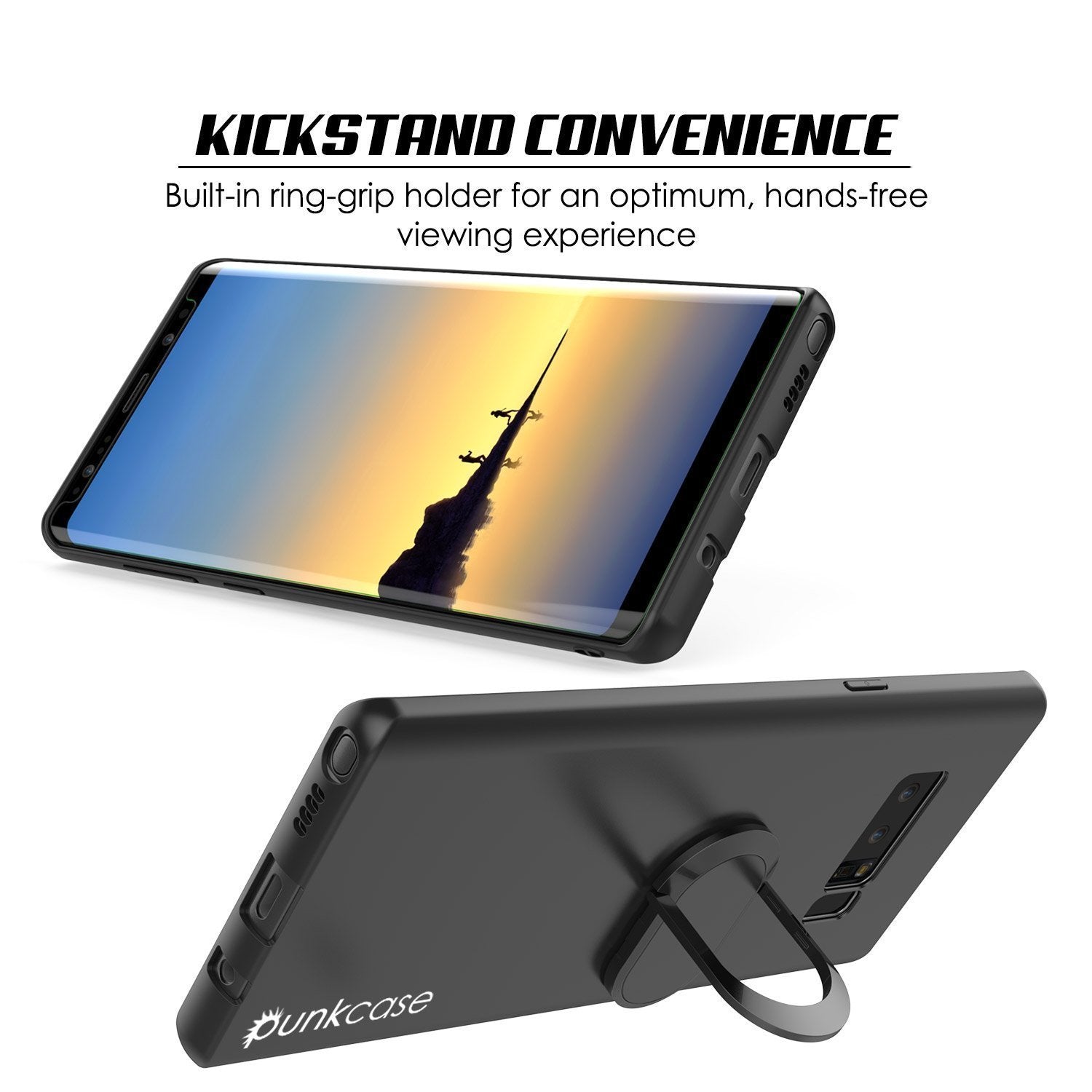 Galaxy Note 8 Case, Punkcase Magnetix Protective TPU Cover W/ Kickstand, Screen Protector [Black] (Color in image: blue)