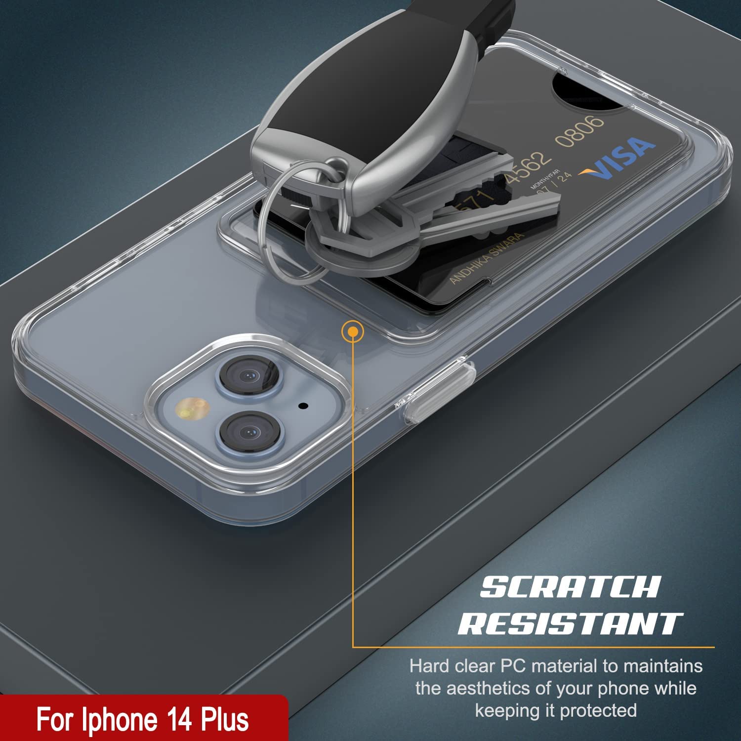 Capa de Carteira para iPhone 14 Plus [Série Crystal CardSlot] [Ajuste Slim]