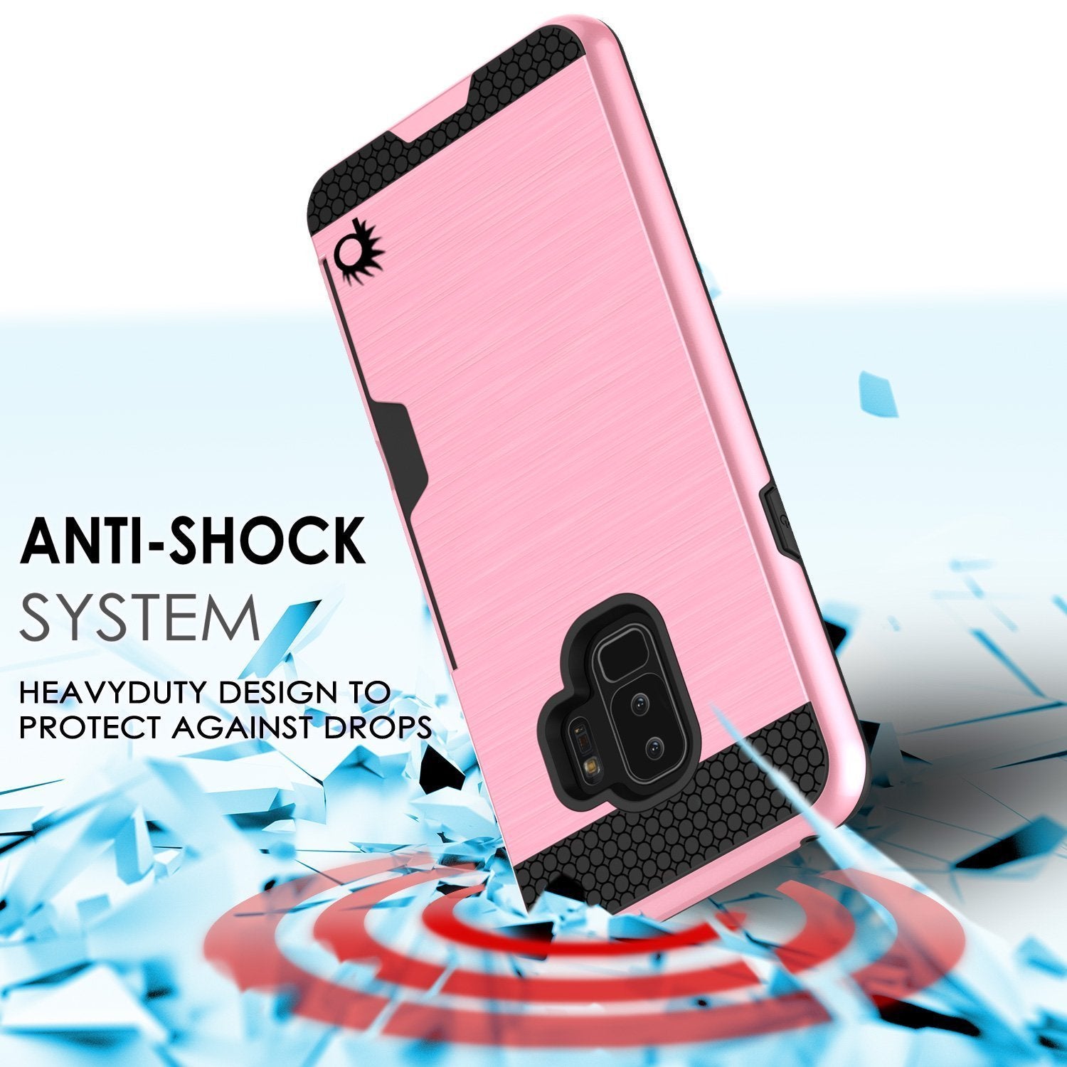 Galaxy S9 Plus Case, PUNKcase [SLOT Series] [Slim Fit] Dual-Layer Armor Cover w/Integrated Anti-Shock System [Pink] (Color in image: Gold)