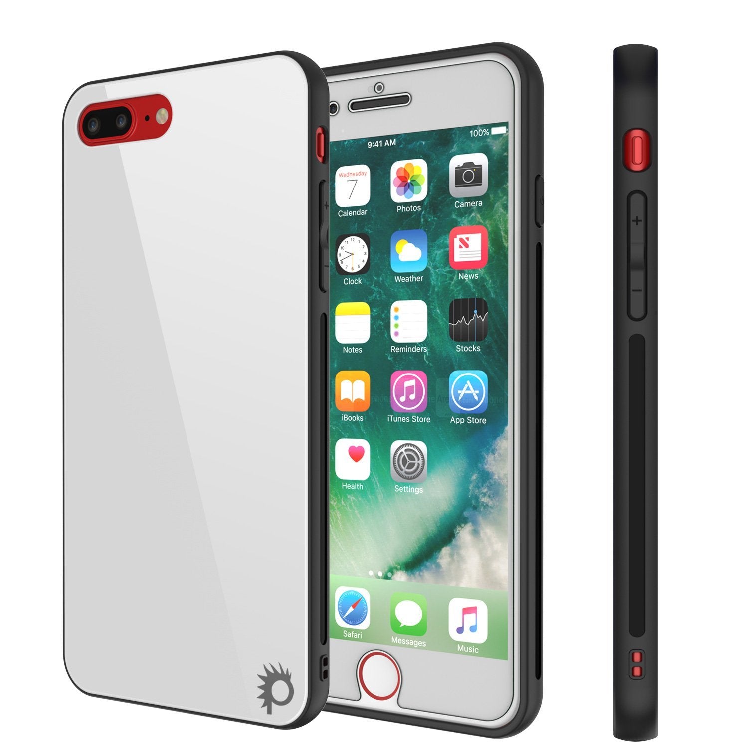 Capa para iPhone 8 PLUS, Punkcase GlassShield Ultra Thin Protective 9H Full Body Tempered Glass Cover W/ Drop Protection & Non Slip Grip para Apple iPhone 7 PLUS / Apple iPhone 8 PLUS (Branco)
