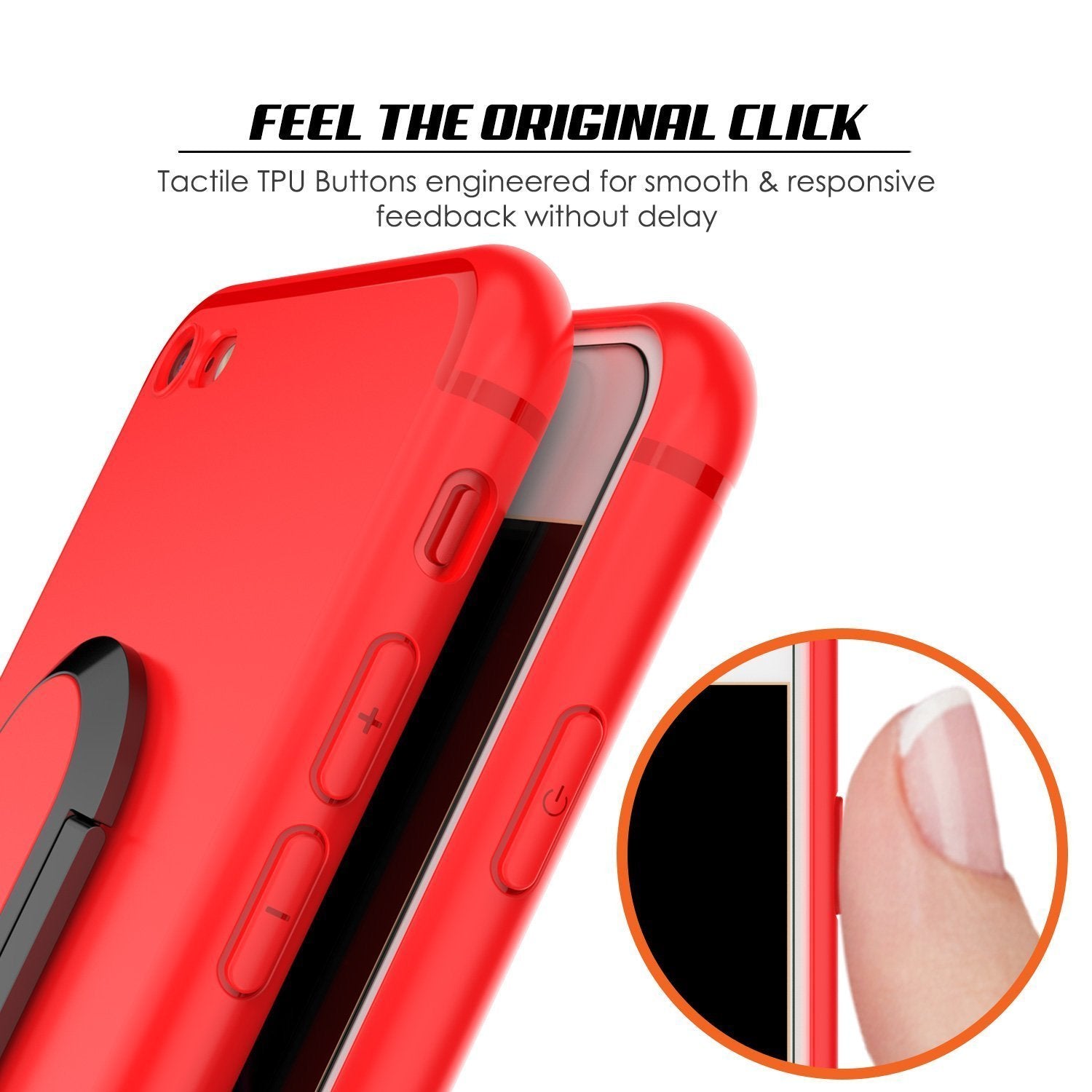 iPhone 8 Case, Punkcase Magnetix Protective TPU Cover W/ Kickstand, Tempered Glass Screen Protector [Red] (Color in image: blue)