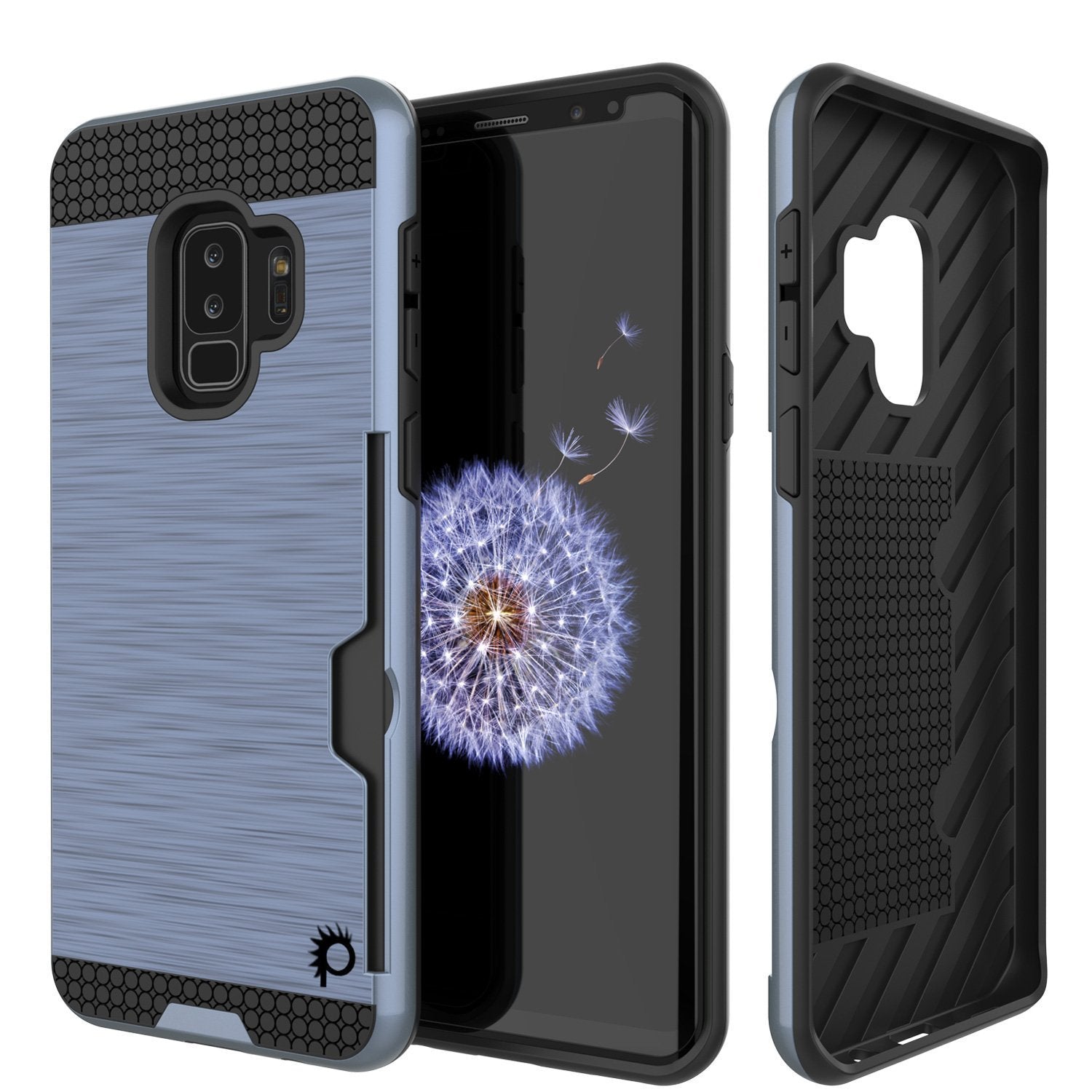Capa Galaxy S9 Plus, PUNKcase [Série SLOT] [Ajuste Slim] Capa de Armadura de Duas Camadas com Sistema Anti-Choque Integrado, Slot para Cartão de Crédito [Azul Marinho]