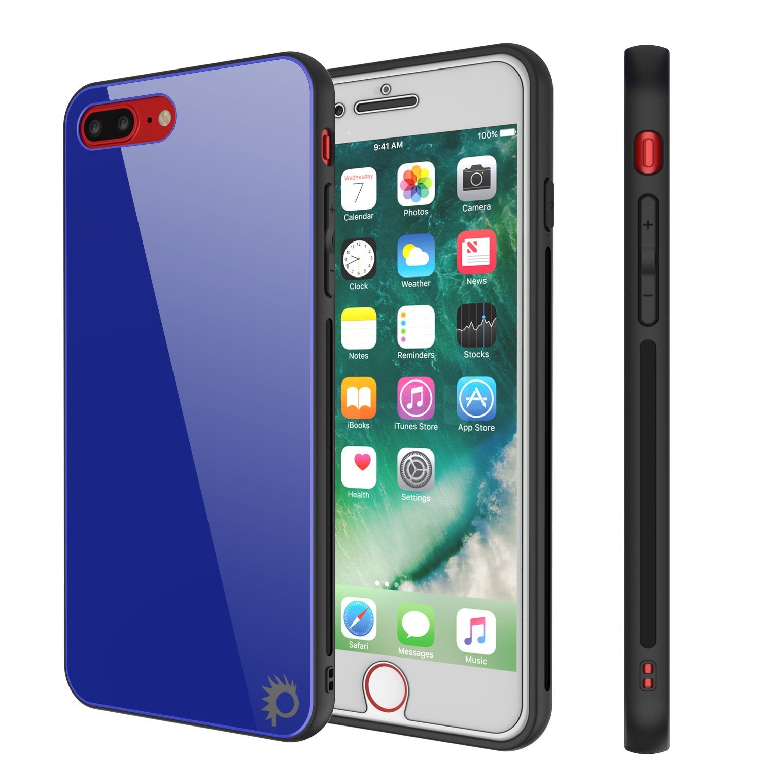 Capa para iPhone 8 PLUS, Punkcase GlassShield Ultra Fina Protetora de Vidro Temperado 9H para iPhone 7 PLUS / iPhone 8 PLUS da Apple (Azul)