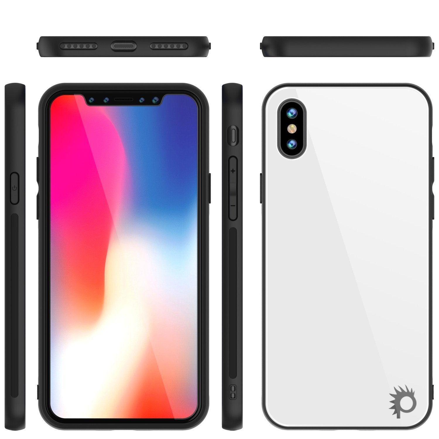 iPhone SE (4.7") Case, Punkcase GlassShield Ultra Thin Protective 9H Full Body Tempered Glass Cover W/ Drop Protection & Non Slip Grip for Apple iPhone 7 / Apple iPhone SE (4.7") (White) 