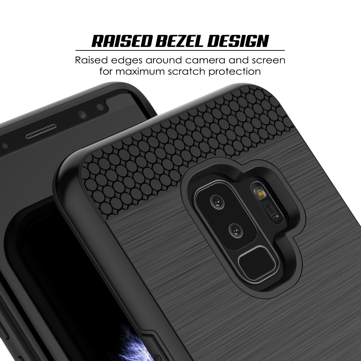 Galaxy S9 Plus Case, PUNKcase [SLOT Series] [Slim Fit] Dual-Layer Armor Cover w/Integrated Anti-Shock System, Credit Card Slot [Black] (Color in image: Pink)
