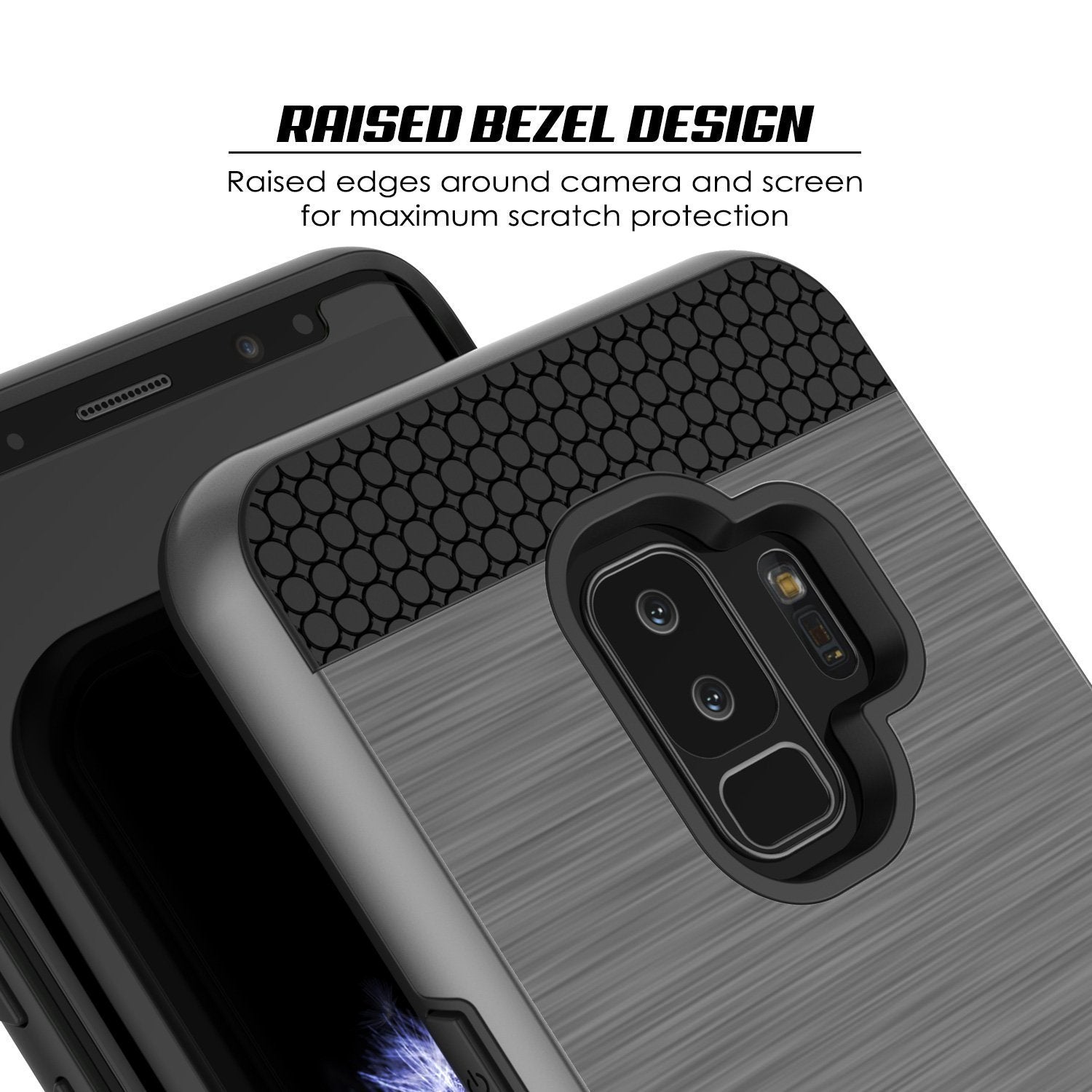 Galaxy S9 Plus Case, PUNKcase [SLOT Series] [Slim Fit] Dual-Layer Armor Cover w/Integrated Anti-Shock System [Grey] (Color in image: Pink)