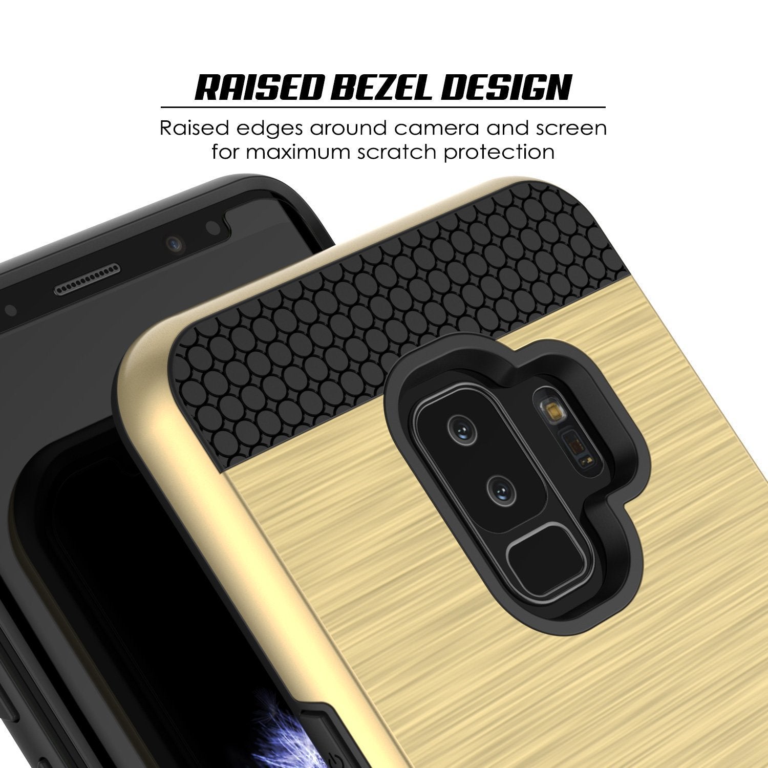 Galaxy S9 Plus Case, PUNKcase [SLOT Series] [Slim Fit] Dual-Layer Armor Cover w/Integrated Anti-Shock System [Gold] (Color in image: Pink)