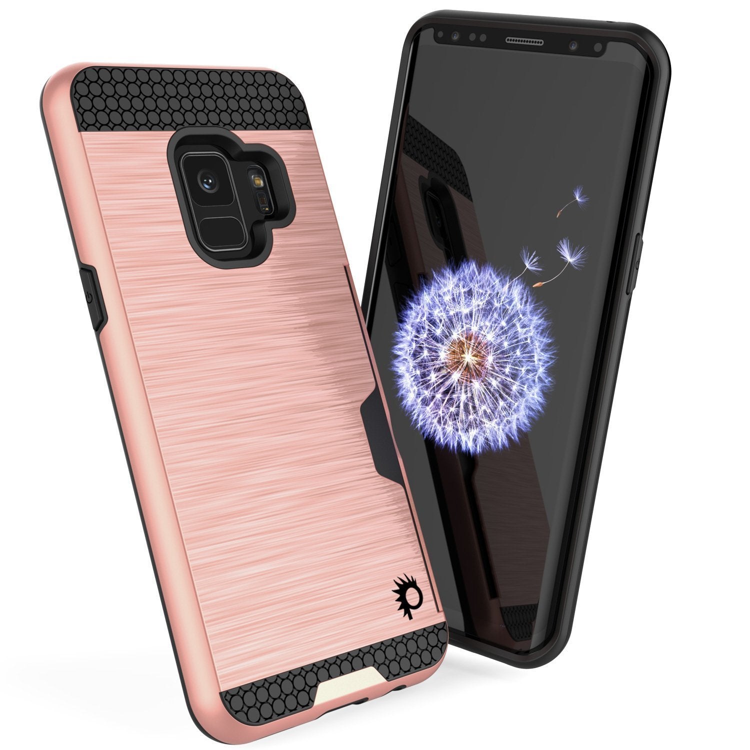 Galaxy S9 Case, PUNKcase [SLOT Series] [Slim Fit] Dual-Layer Armor Cover w/Integrated Anti-Shock System, Credit Card Slot [Rose Gold] (Color in image: Gold)