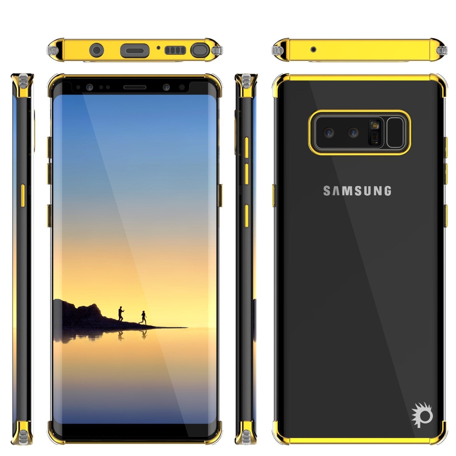 Note 8 Case, Punkcase [BLAZE SERIES] Protective Cover W/ PunkShield Screen Protector [Shockproof] [Slim Fit] for Samsung Galaxy Note 8 [Gold] (Color in image: Red)