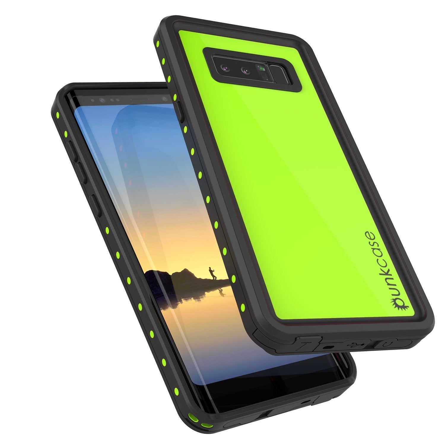 Galaxy Note 8 Waterproof Case PunkCase StudStar Light Green Thin 6.6ft Underwater IP68 ShockProof (Color in image: purple)