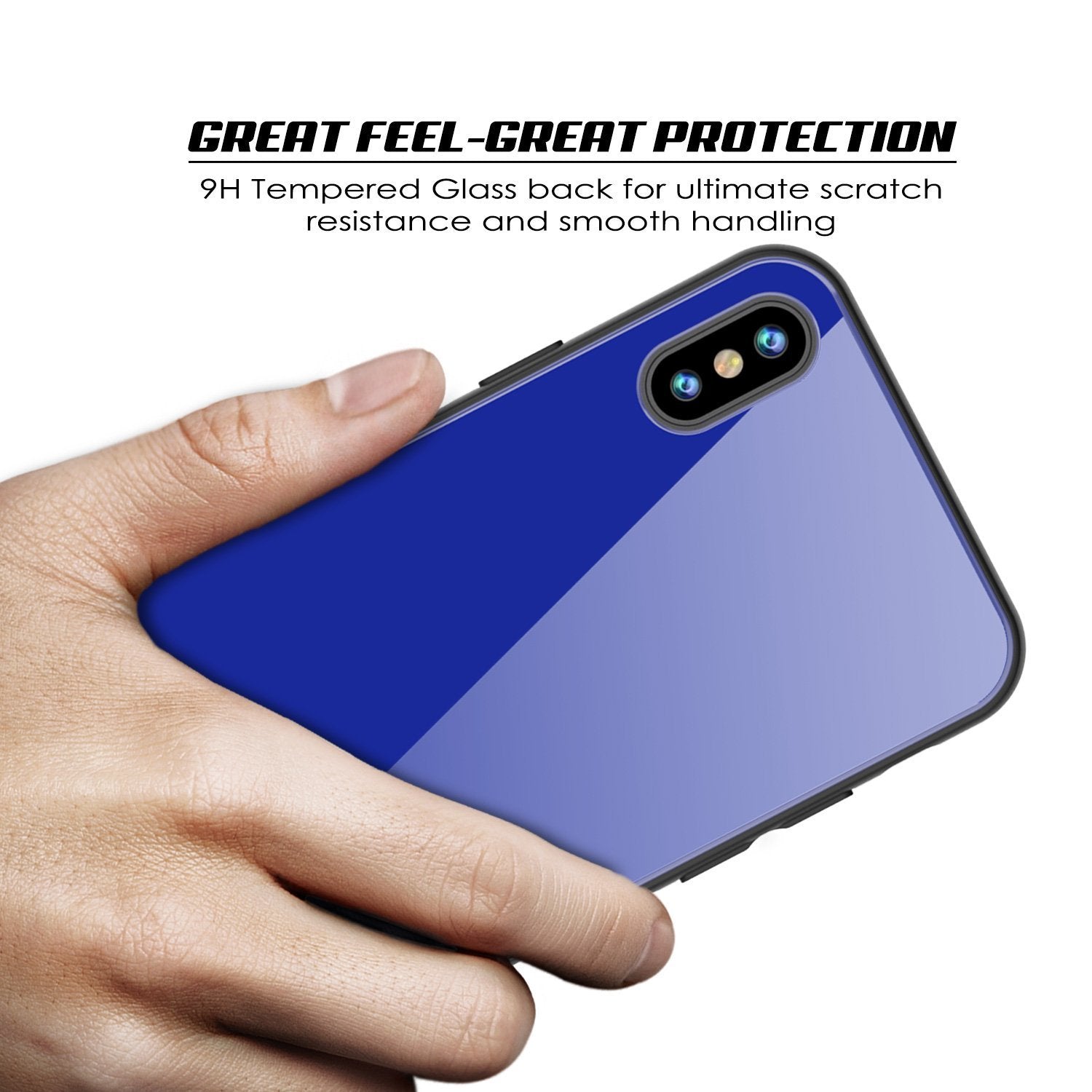 iPhone SE (4.7") Case, Punkcase GlassShield Ultra Thin Protective 9H Full Body Tempered Glass Cover W/ Drop Protection & Non Slip Grip for Apple iPhone 7 / Apple iPhone SE (4.7") (Blue) (Color in image: Red)