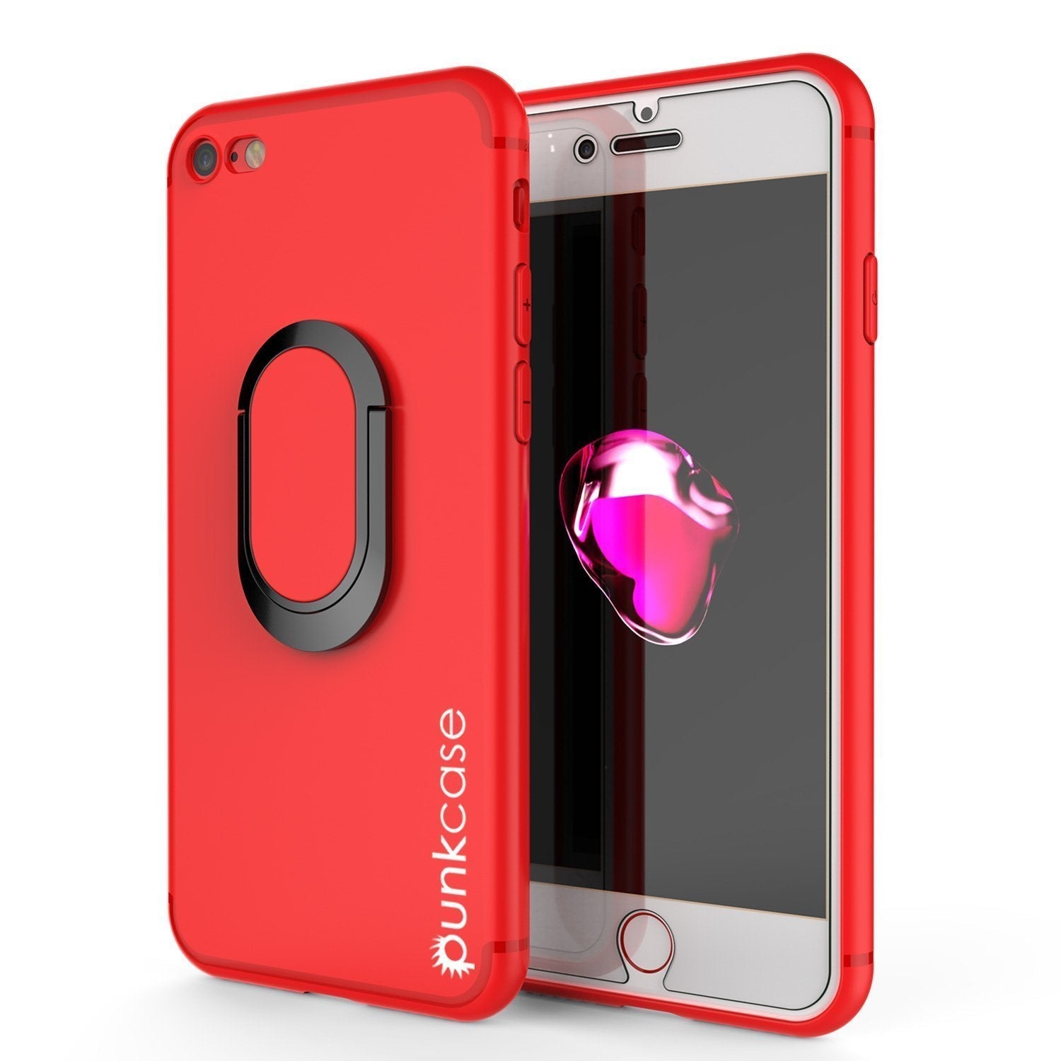 Capa iPhone SE (4,7"), Punkcase Magnetix Protetora de TPU com Suporte, Protetor de Tela de Vidro Temperado [Vermelho]