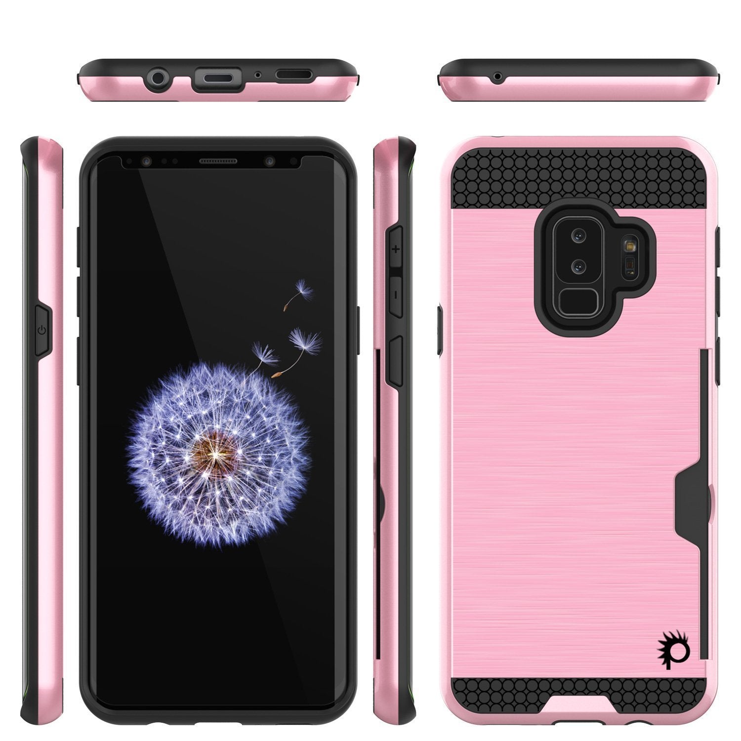 Galaxy S9 Plus Case, PUNKcase [SLOT Series] [Slim Fit] Dual-Layer Armor Cover w/Integrated Anti-Shock System [Pink] (Color in image: Navy)