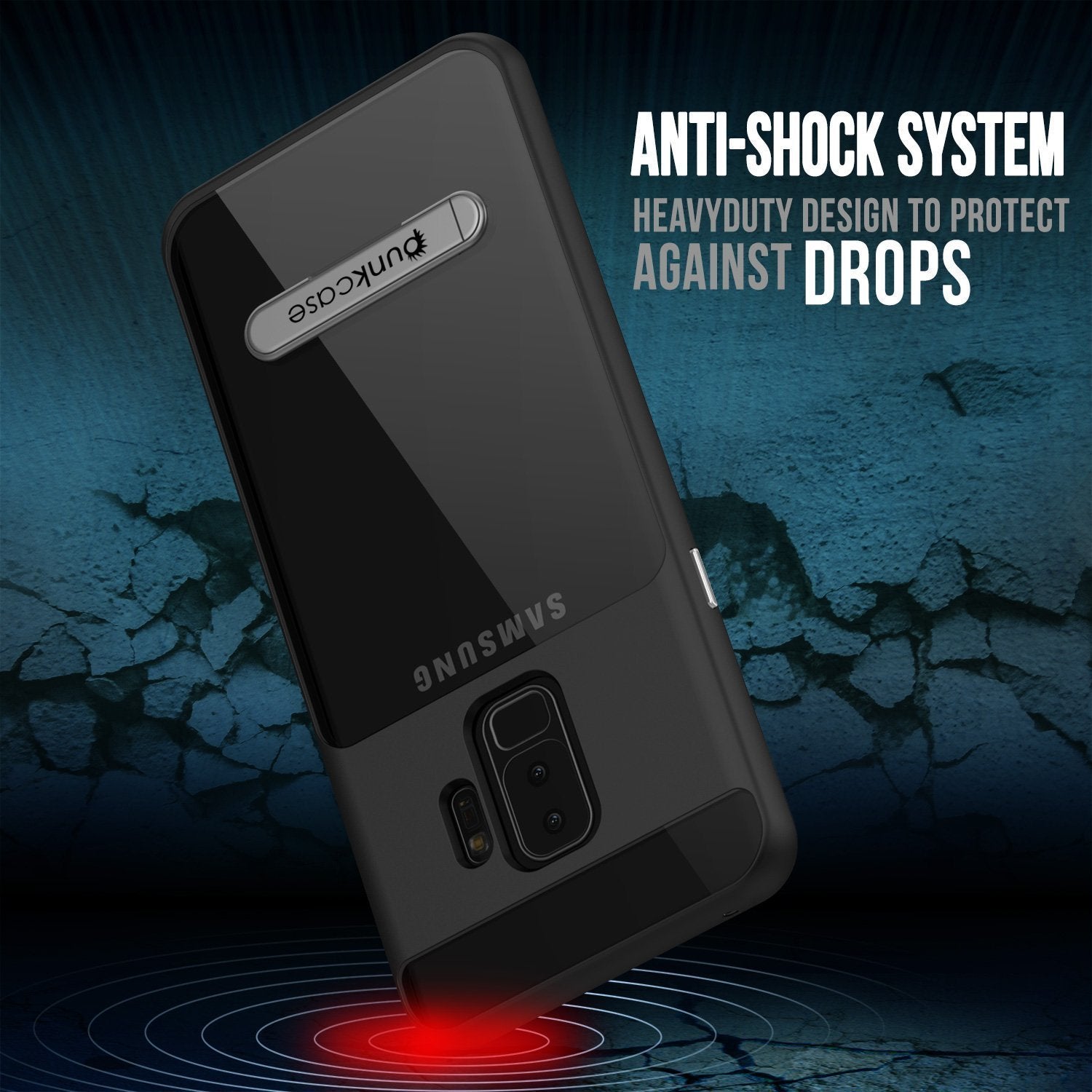Galaxy S9+ Plus Case, PUNKcase [LUCID 3.0 Series] [Slim Fit] [Clear Back] Armor Cover w/ Integrated Kickstand, Anti-Shock System & PUNKSHIELD Screen Protector for Samsung Galaxy S9+ Plus [Black] (Color in image: Gold)