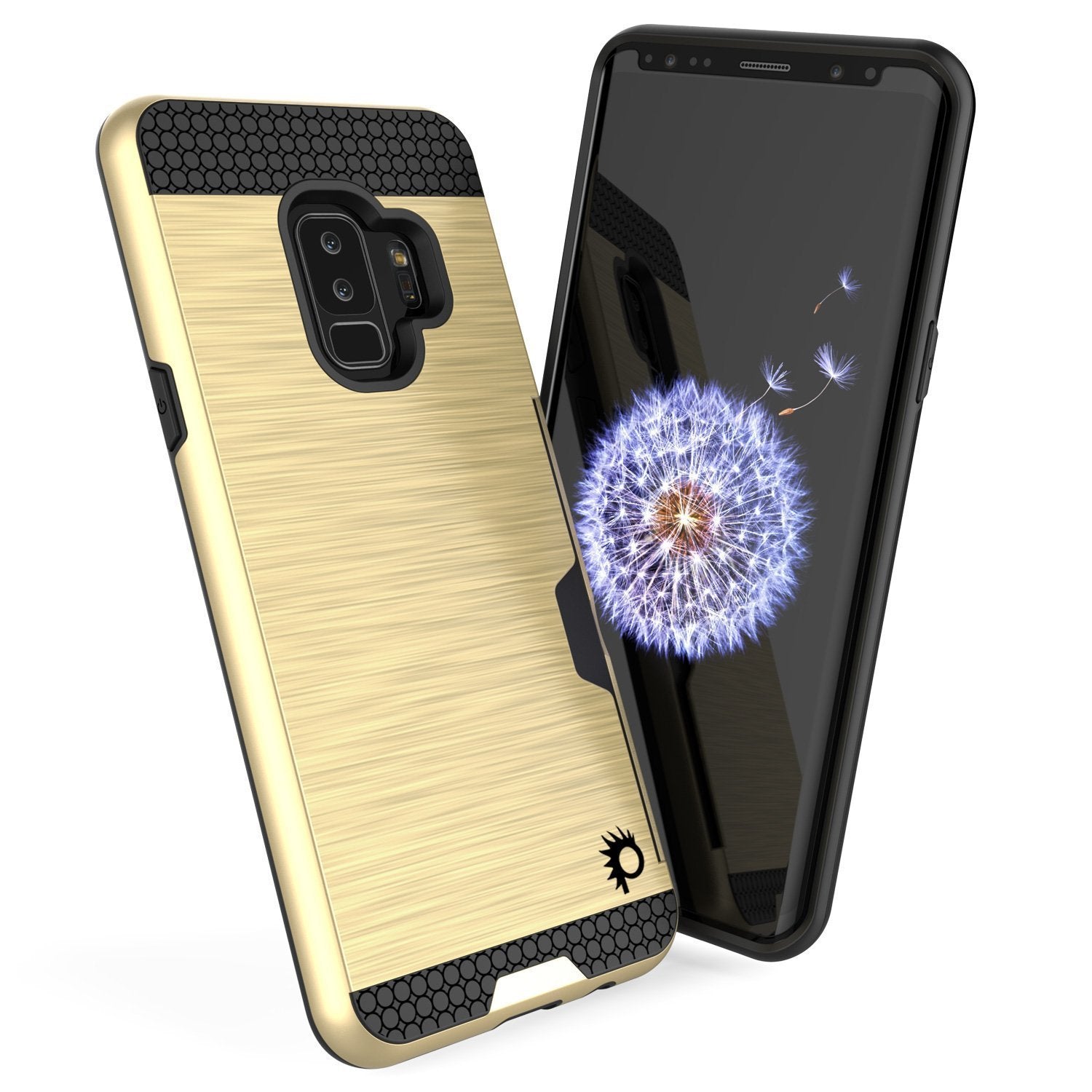 Galaxy S9 Plus Case, PUNKcase [SLOT Series] [Slim Fit] Dual-Layer Armor Cover w/Integrated Anti-Shock System [Gold] (Color in image: Grey)