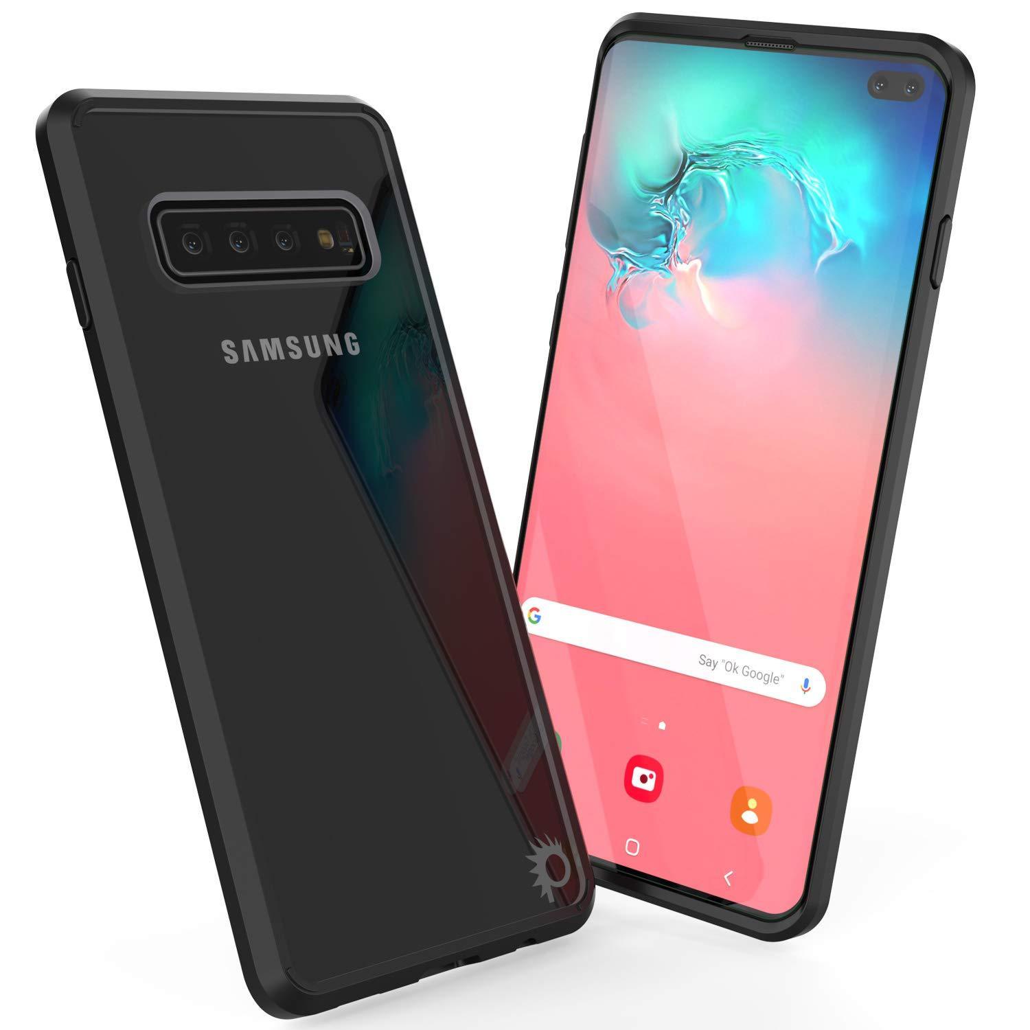 Capinha de Armadura Galaxy S10+ Plus Punkcase Série Lucid-2.0 de Encaixe Compacto [Preto]