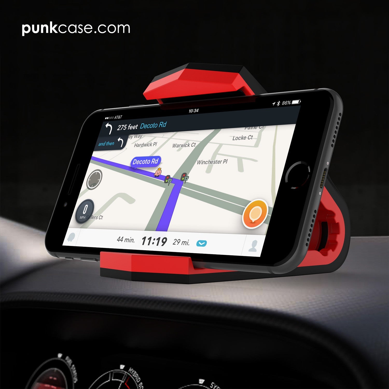 Suporte de telefone de carro Viper vermelho, Suporte de painel universal para todos os smartphones.