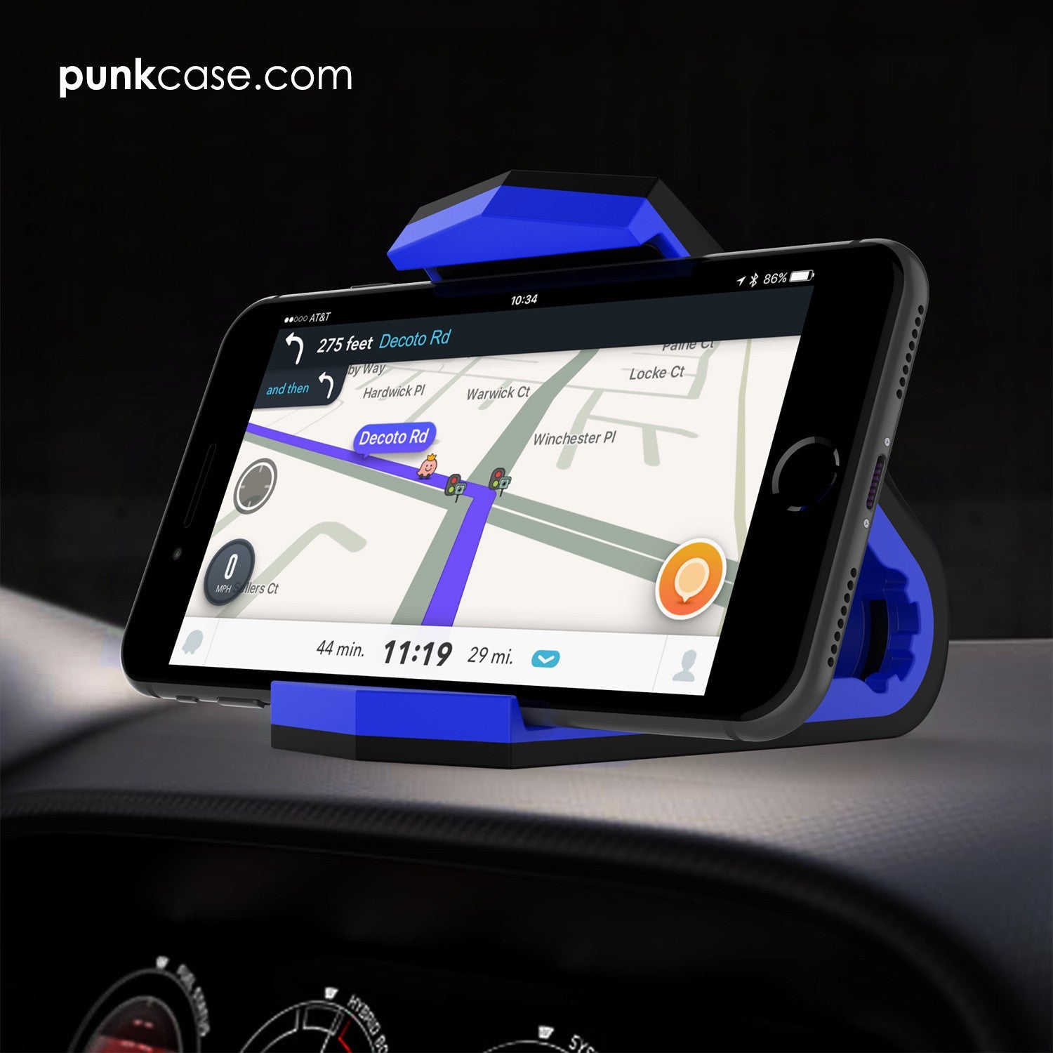 Suporte para telefone de carro Viper Azul, Suporte de painel universal para todos os smartphones.