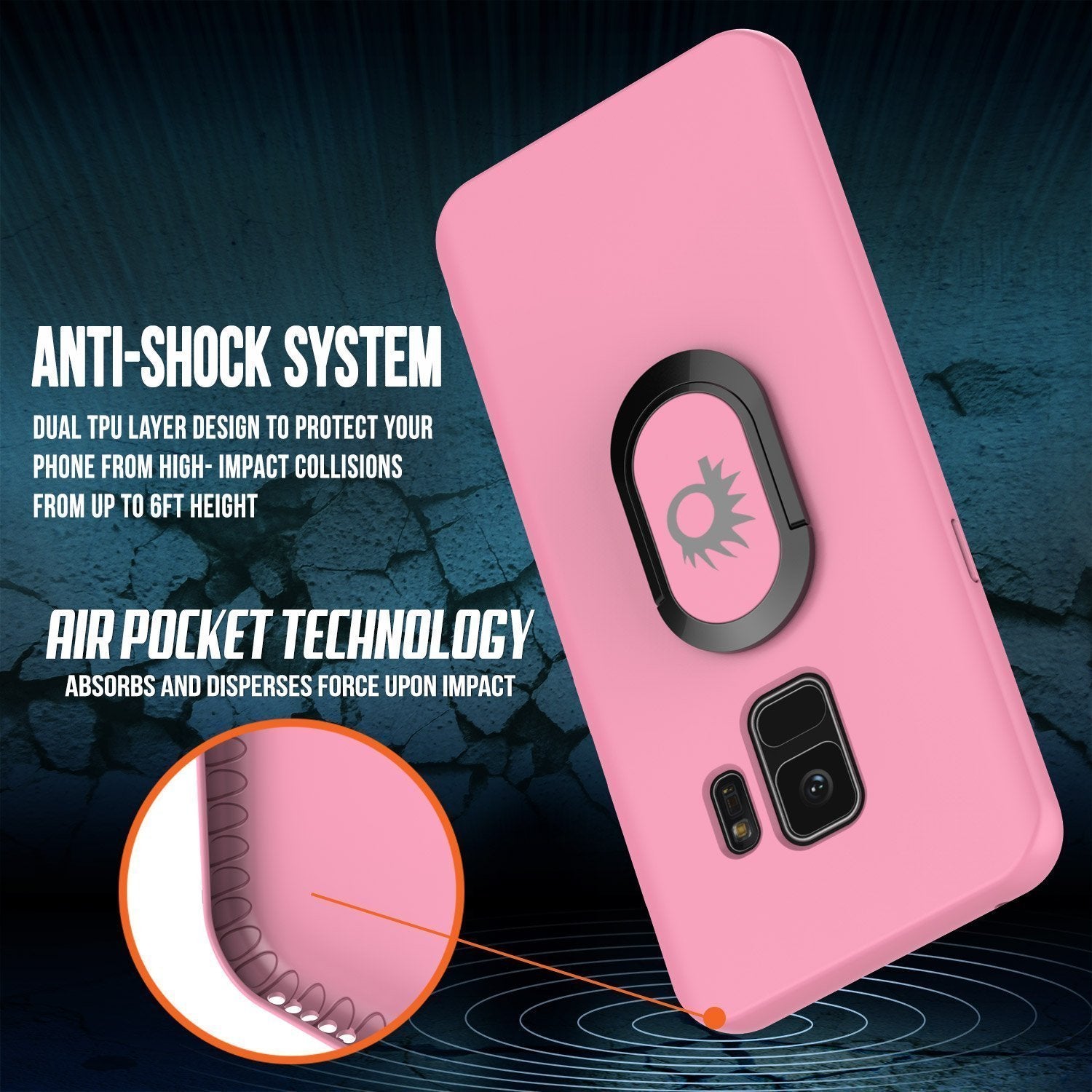 Galaxy S10e Case, Punkcase Magnetix Protective TPU Cover W/ Kickstand, Sceen Protector[Pink] (Color in image: red)