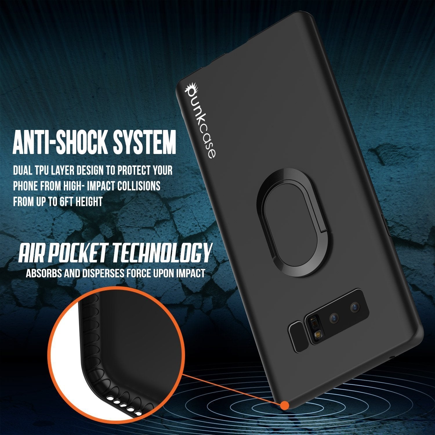 Galaxy Note 8 Case, Punkcase Magnetix Protective TPU Cover W/ Kickstand, Screen Protector [Black] 