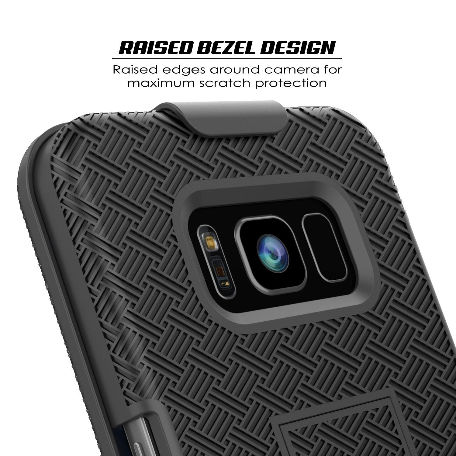 Punkcase Galaxy S8 PlusCase, With PunkShield Glass Screen Protector, Holster Belt Clip & Built-In Kickstand Non-Slip Dual Layer Hybrid TPU Full Body Protection for Samsung S8 Plus Edge [Black] 