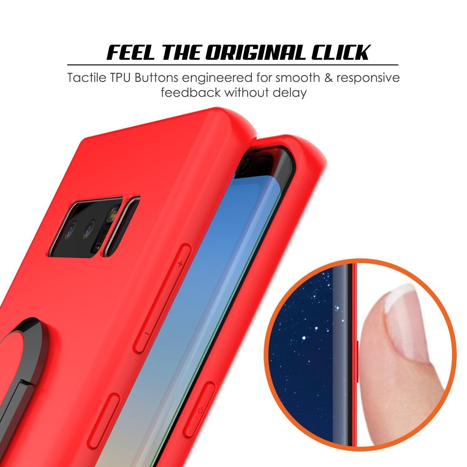Galaxy Note 8 Case, Punkcase Magnetix Protective TPU Cover W/ Kickstand, Screen Protector [Red] 