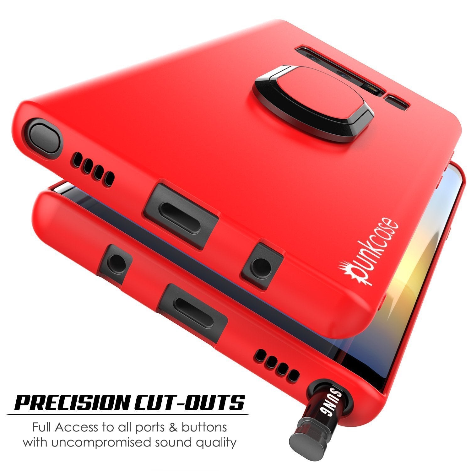 Galaxy Note 8 Case, Punkcase Magnetix Protective TPU Cover W/ Kickstand, Screen Protector [Red] 