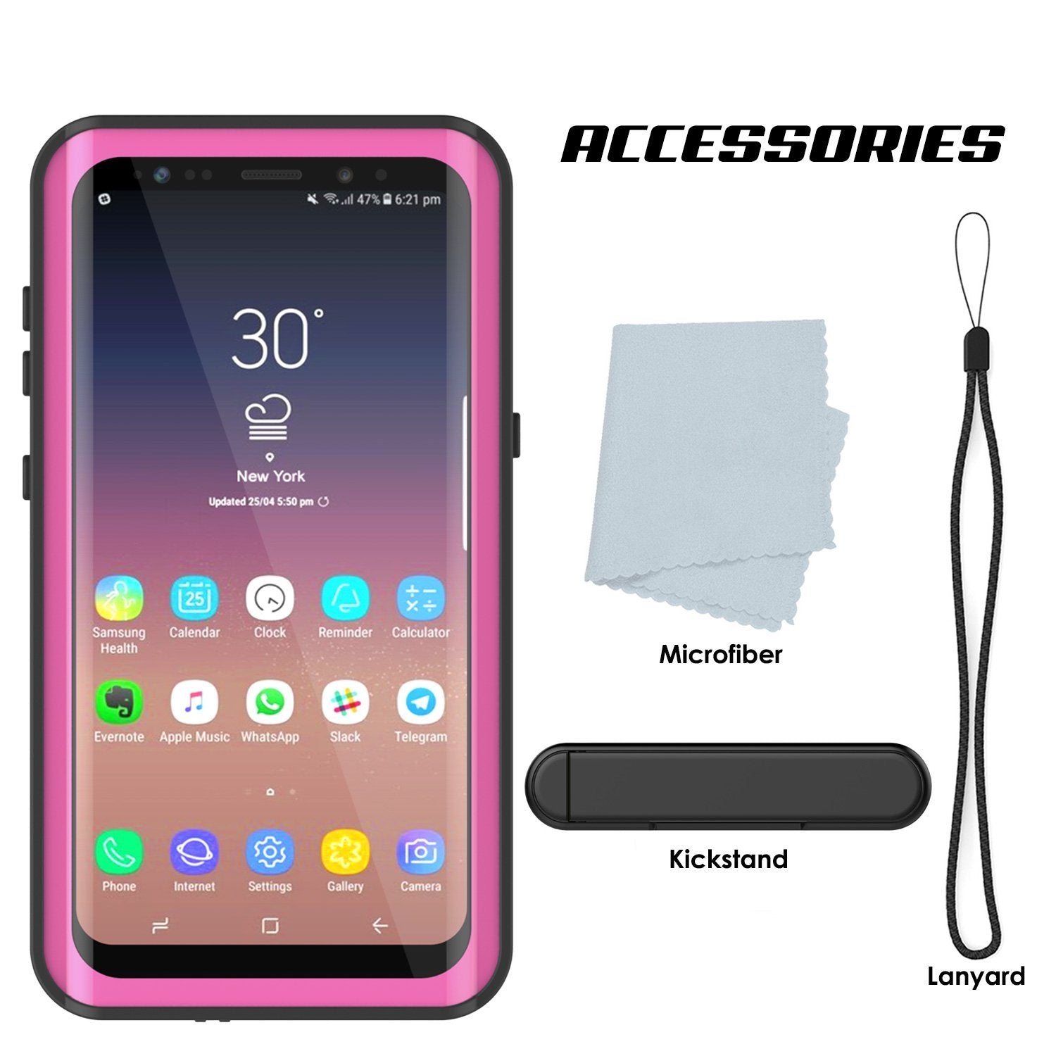 Galaxy S9 Plus Waterproof Case PunkCase StudStar Pink Thin 6.6ft Underwater IP68 Shock/Snow Proof (Color in image: light green)