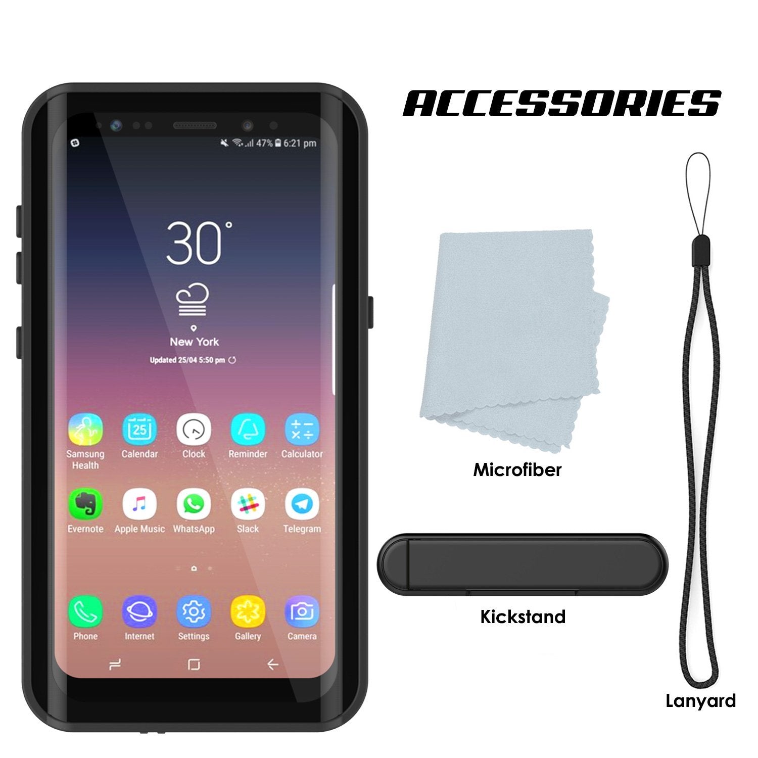 Galaxy S9 Waterproof Case PunkCase StudStar Black Thin 6.6ft Underwater IP68 Shock/Snow Proof (Color in image: light green)