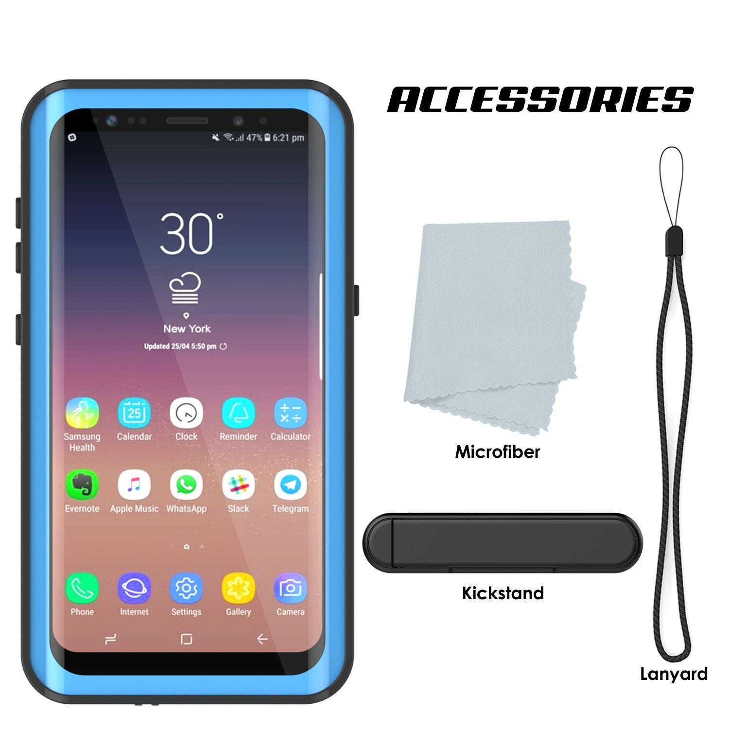 Galaxy S9 Waterproof Case PunkCase StudStar Light Blue Thin 6.6ft Underwater IP68 ShockProof (Color in image: light green)