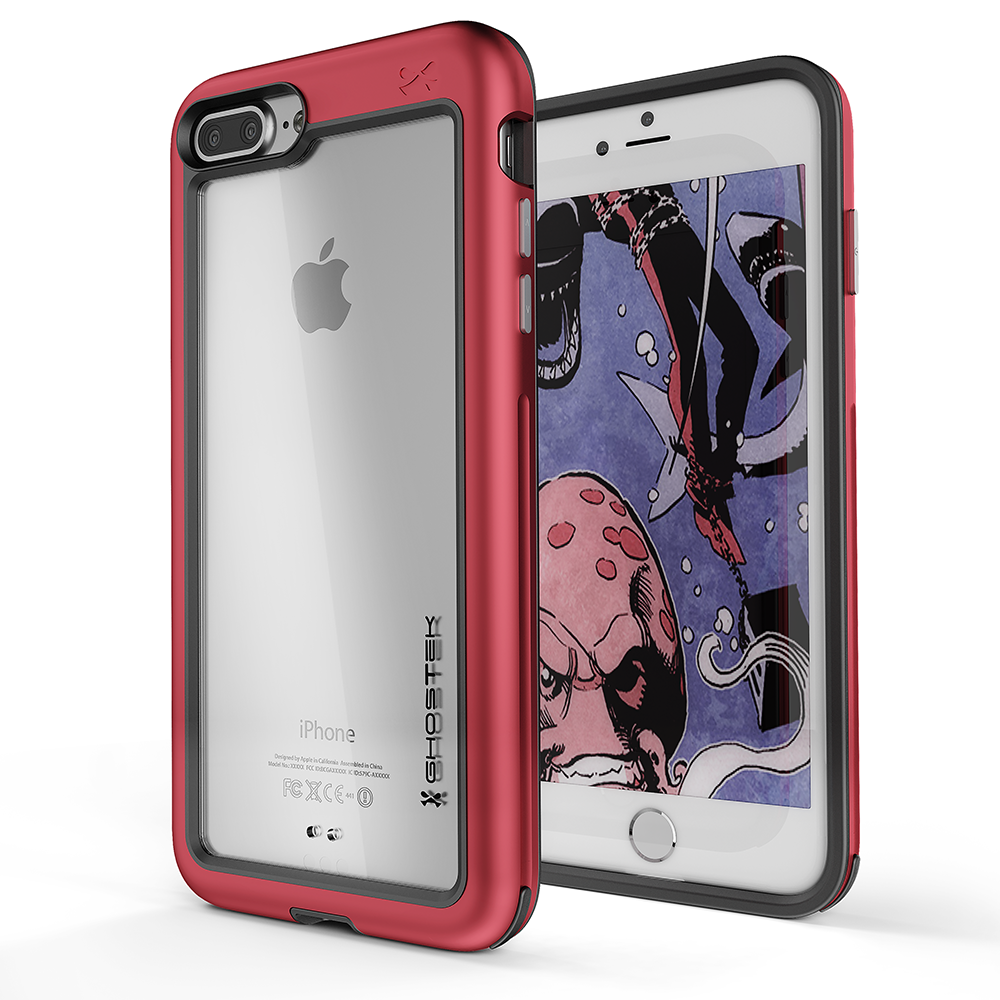 iPhone 7+ Plus Case, Ghostek®  Atomic Slim Series  for iPhone 7+ Plus Rugged Heavy Duty Case[RED] (Color in image: Red)