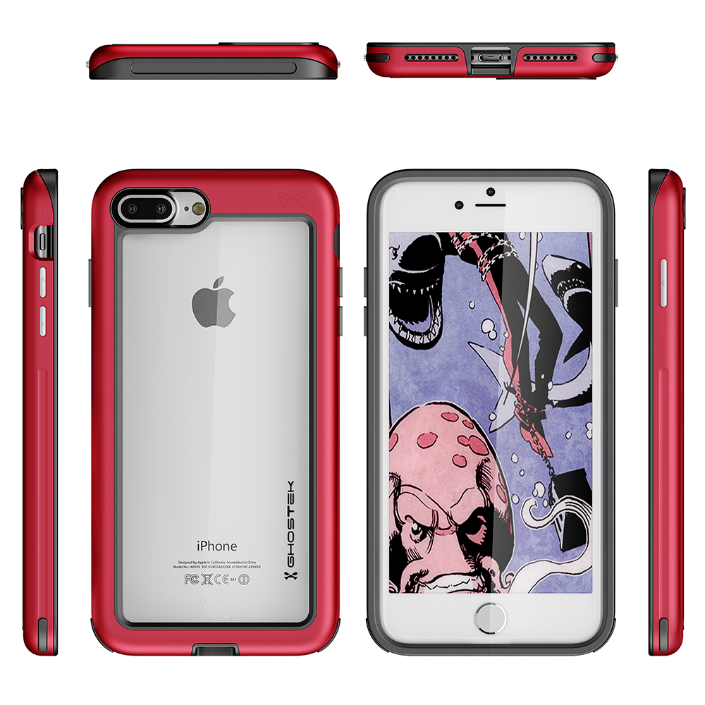 iPhone 7+ Plus Case, Ghostek®  Atomic Slim Series  for iPhone 7+ Plus Rugged Heavy Duty Case[RED] (Color in image: Gold)